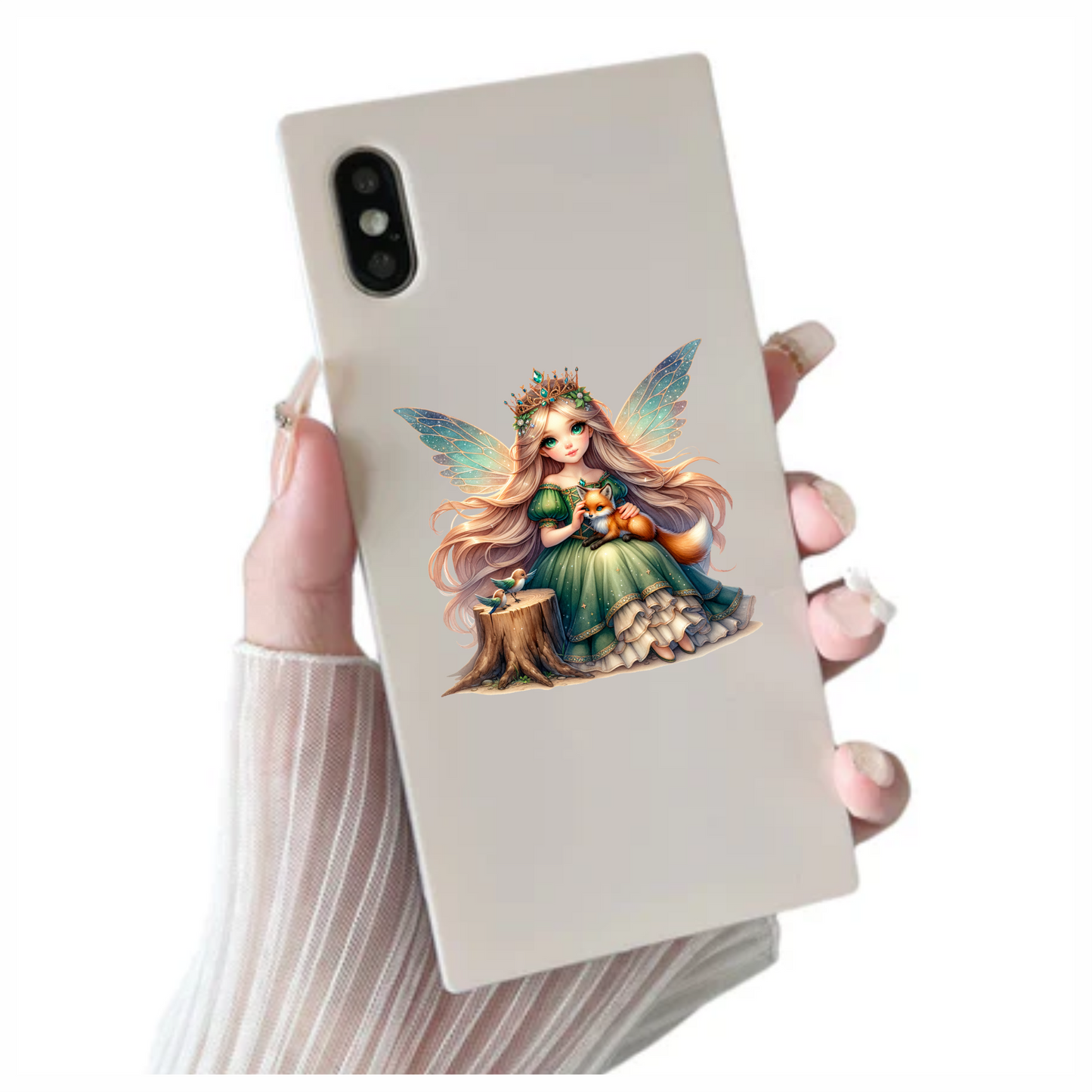 Fairy Green Fox Birds Forest Vinyl Sticker Decal
