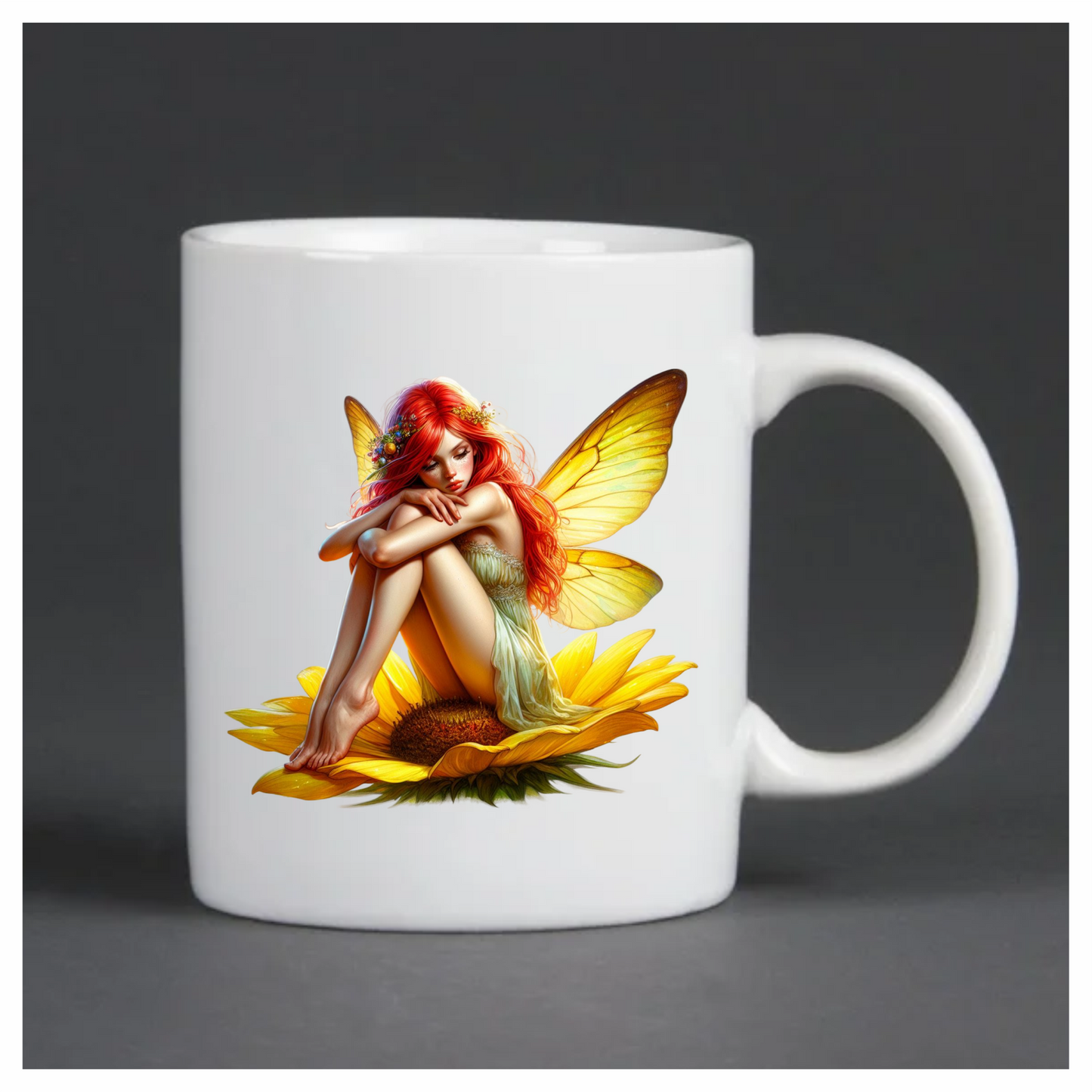 Fairy Red Yellow Wings Flower Vinyl Sticker Decal