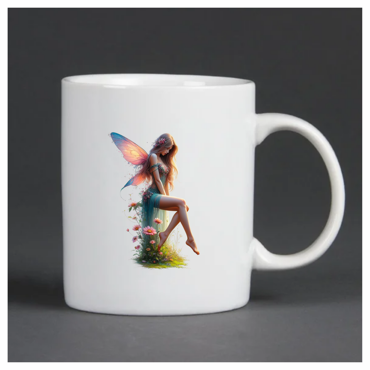Fairy Pink Wings Green Dress Flowers Vinyl Sticker Decal