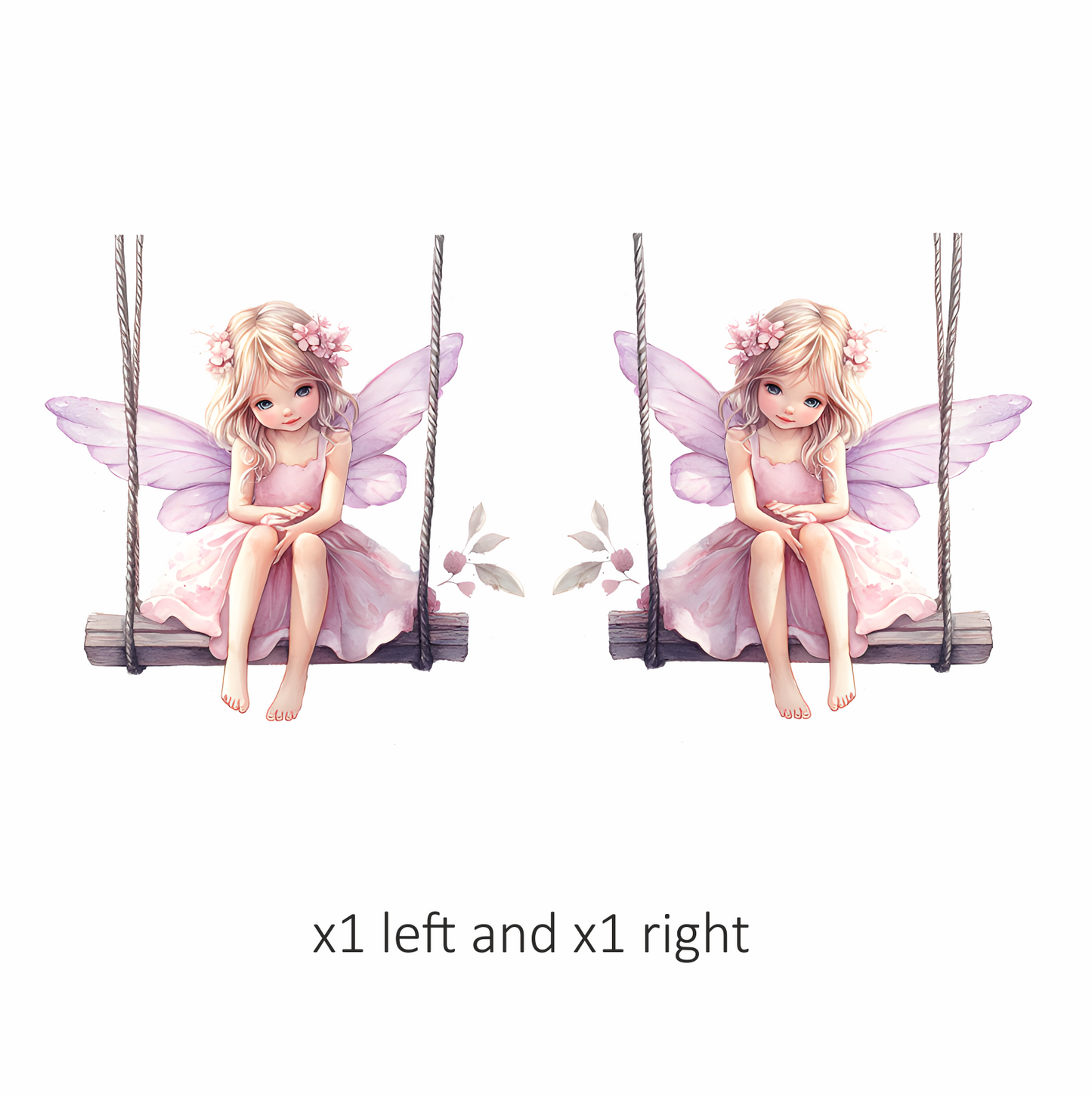 Blonde Fairy Pink Dress Swing Vinyl Sticker Decal
