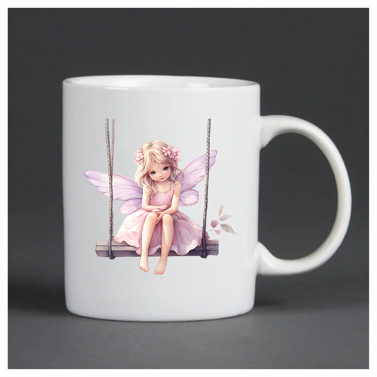 Blonde Fairy Pink Dress Swing Vinyl Sticker Decal