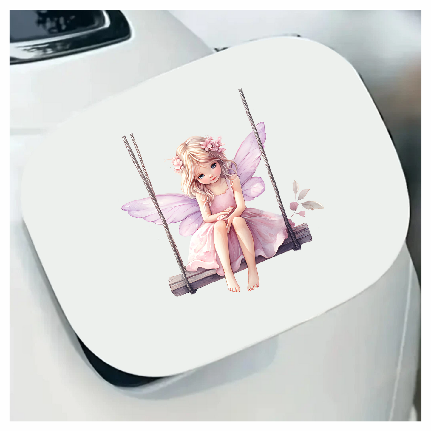 Blonde Fairy Pink Dress Swing Vinyl Sticker Decal