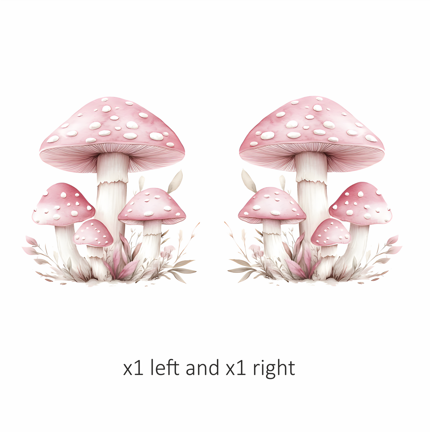 Pink Mushrooms Growing Forest Ground Vinyl Sticker Decal