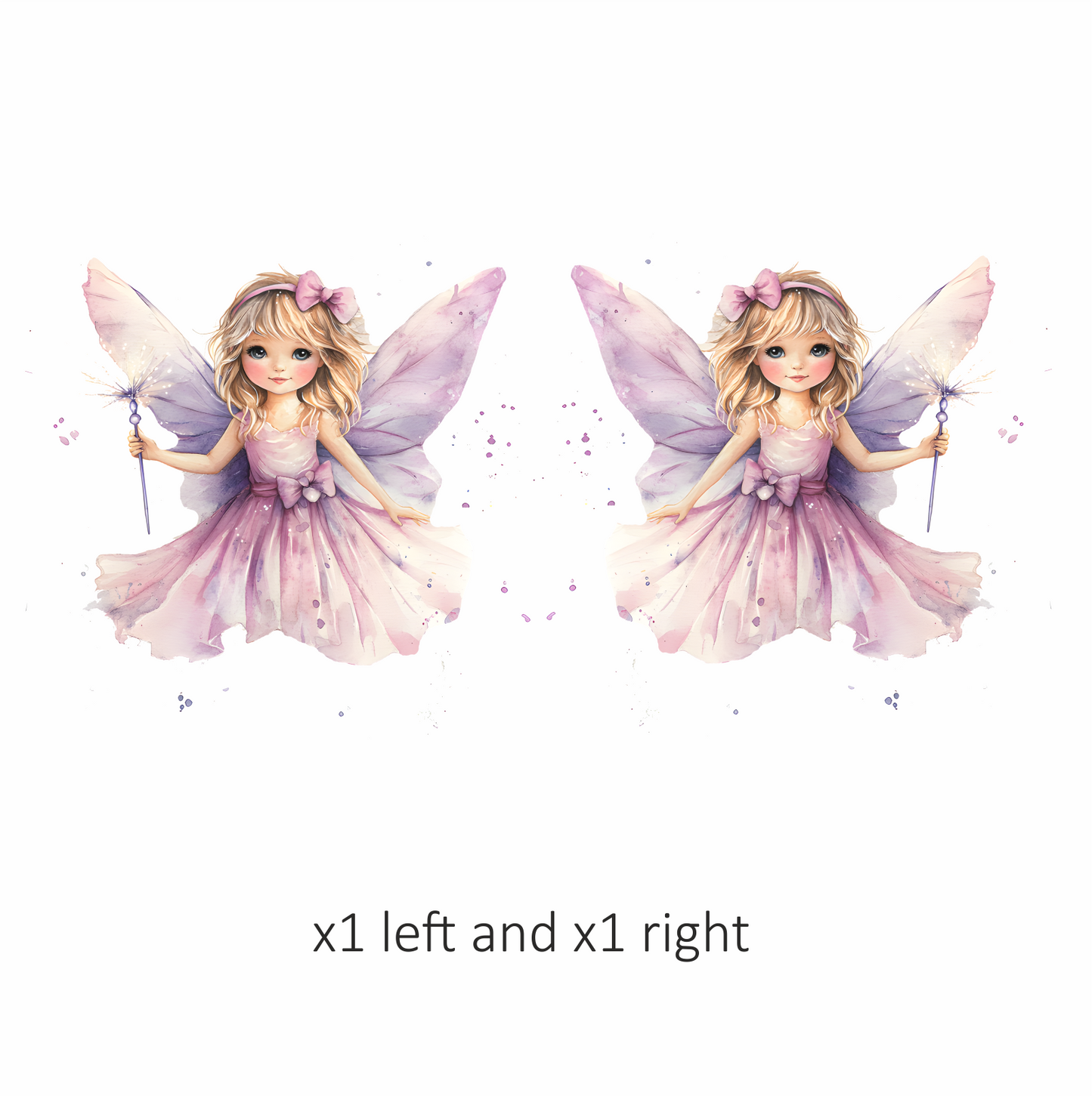 Fairy Girl Pink Dress Wings Vinyl Sticker Decal