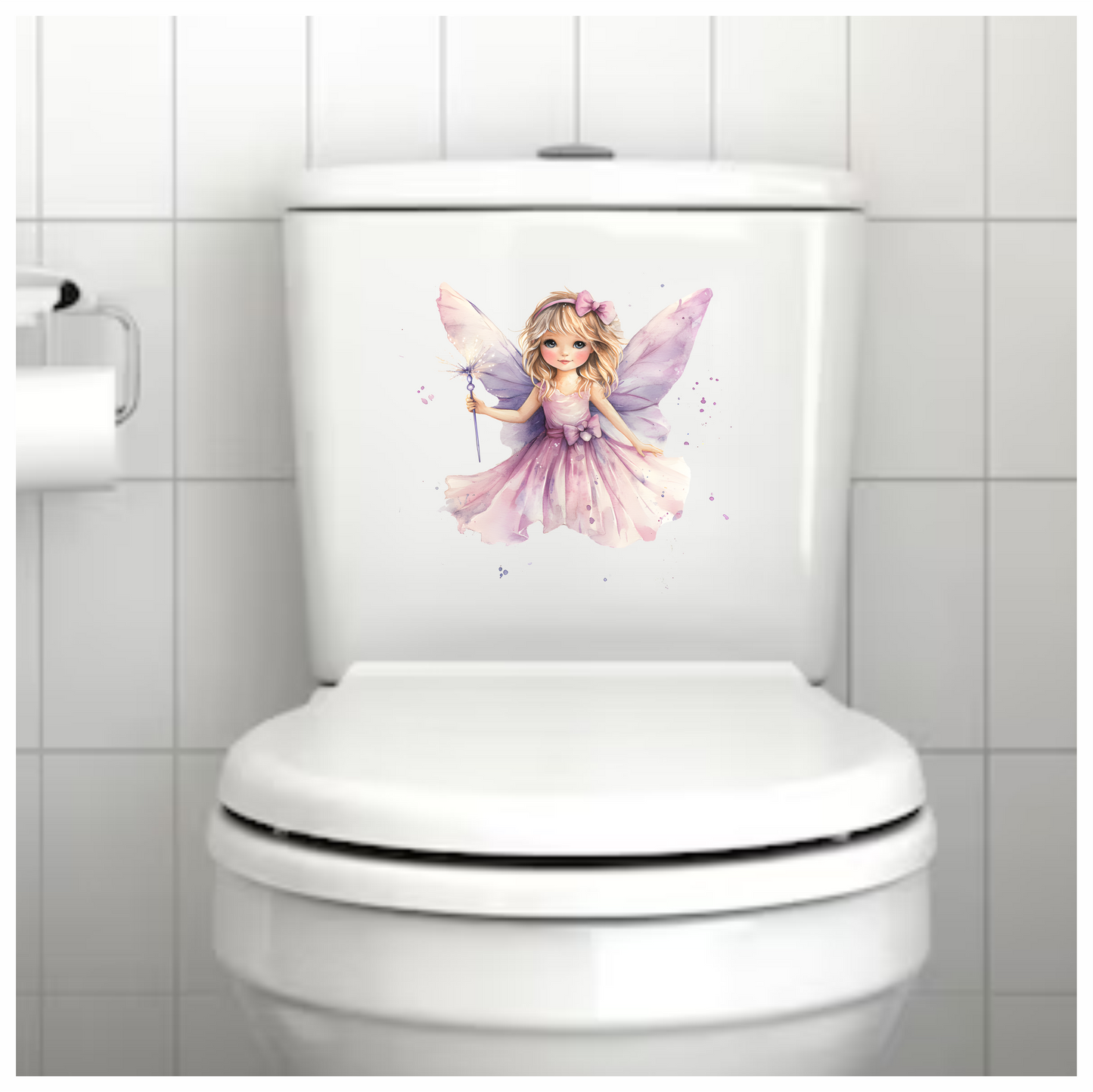 Fairy Girl Pink Dress Wings Vinyl Sticker Decal