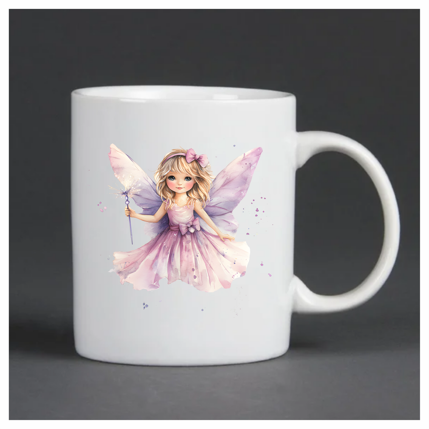 Fairy Girl Pink Dress Wings Vinyl Sticker Decal