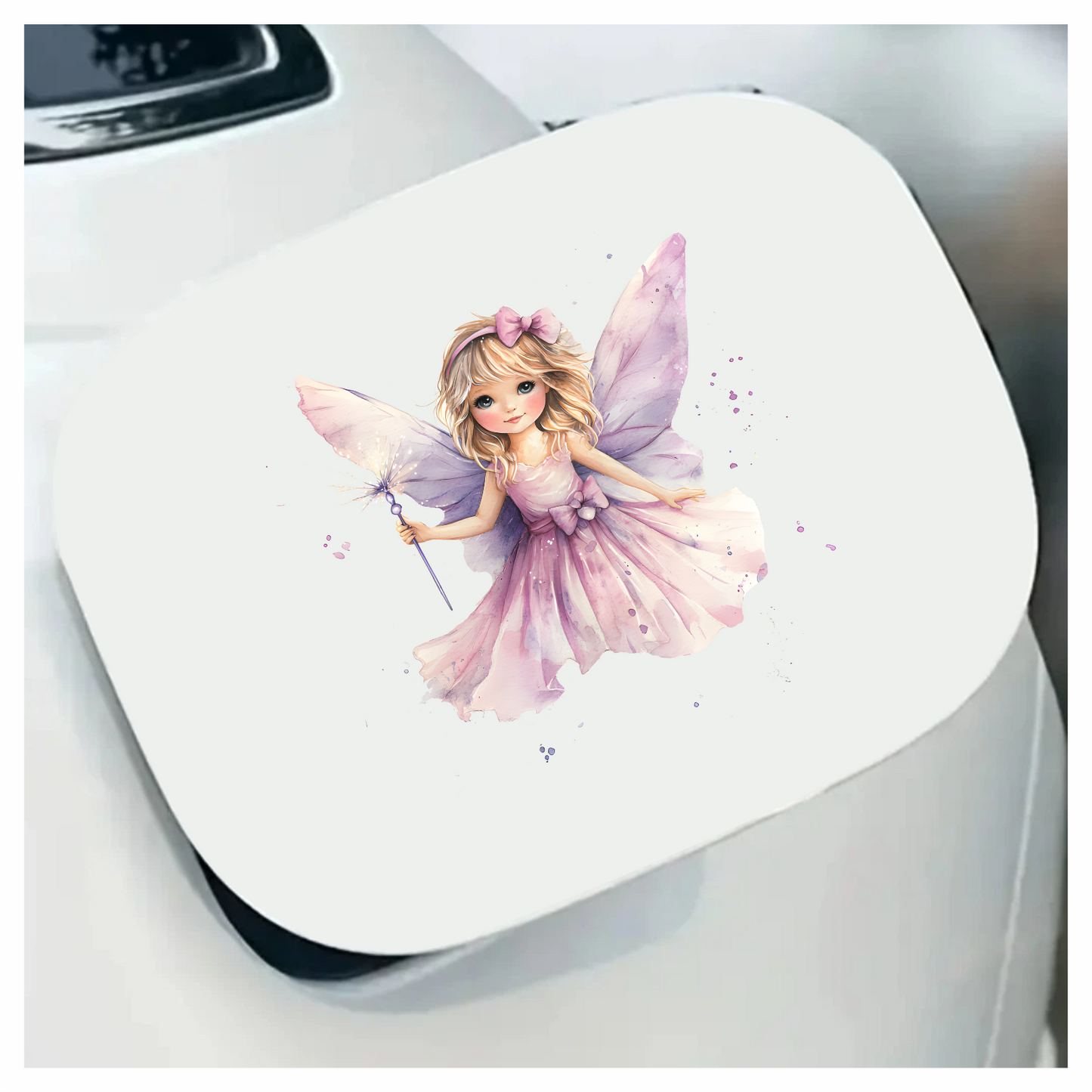 Fairy Girl Pink Dress Wings Vinyl Sticker Decal