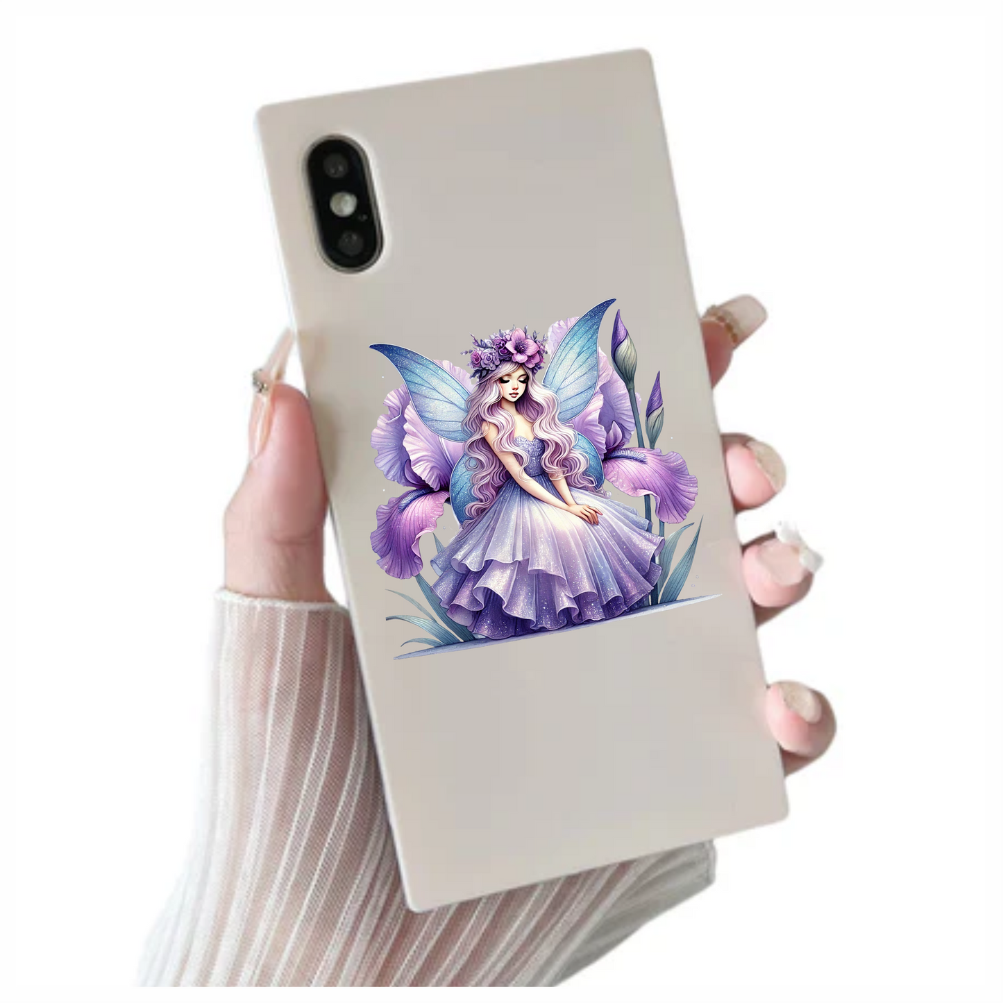 Fairy Purple Wings Flowers Dress Vinyl Sticker Decal