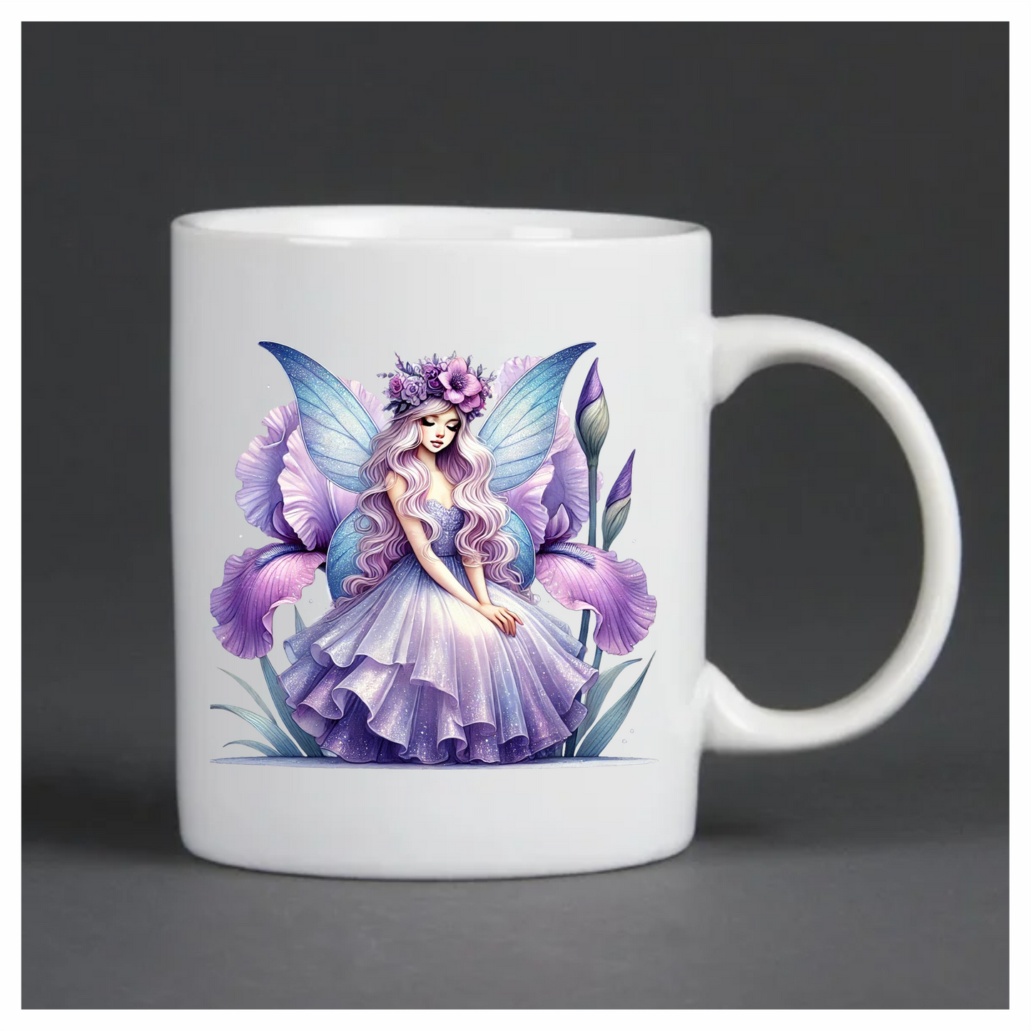 Fairy Purple Wings Flowers Dress Vinyl Sticker Decal