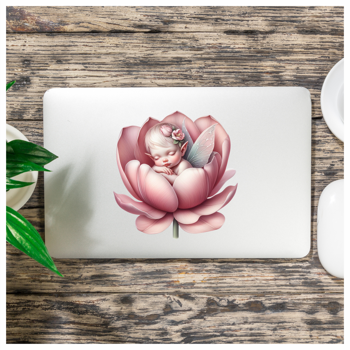 Pink Baby Fairy Flower Blossom Vinyl Sticker Decal
