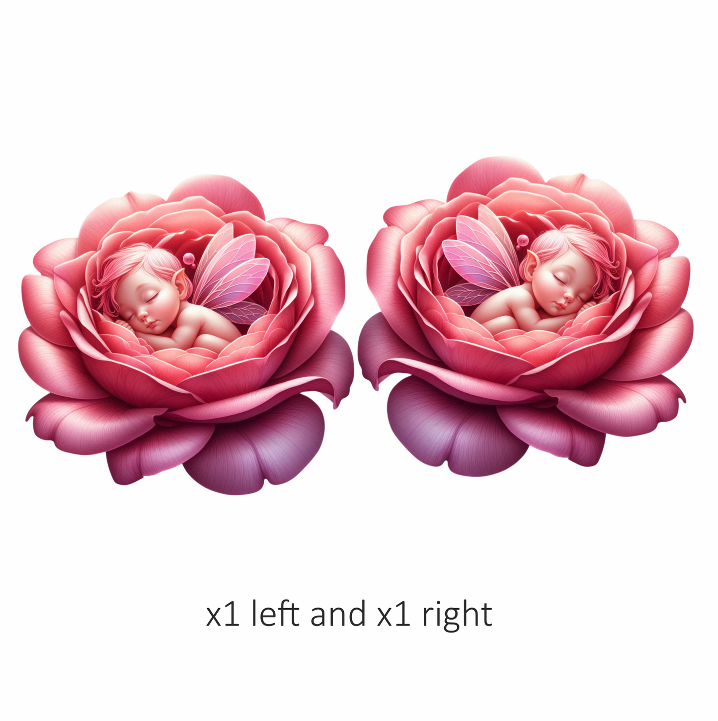 Pink Fairy Baby Sleeping Flower Vinyl Sticker Decal