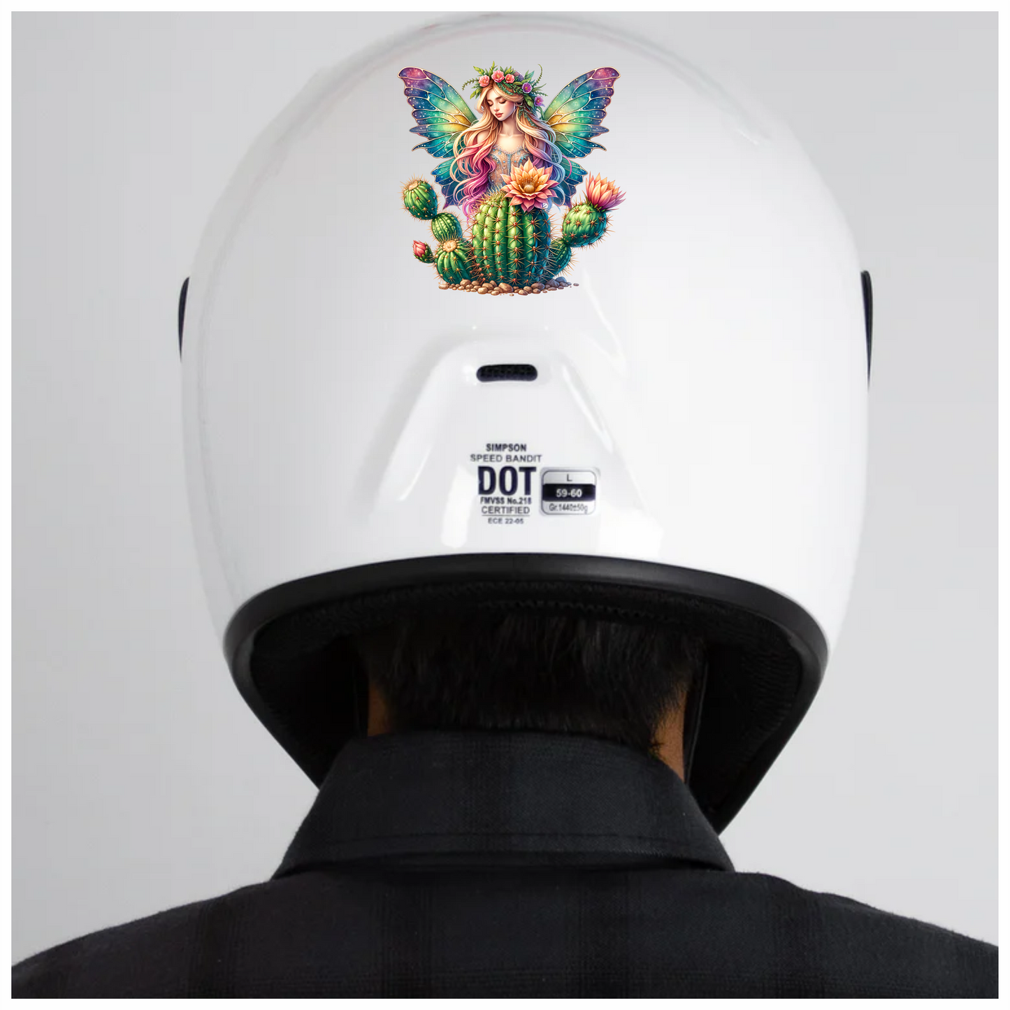 Fairy Rainbow Wings Cactus Flowers Vinyl Sticker Decal