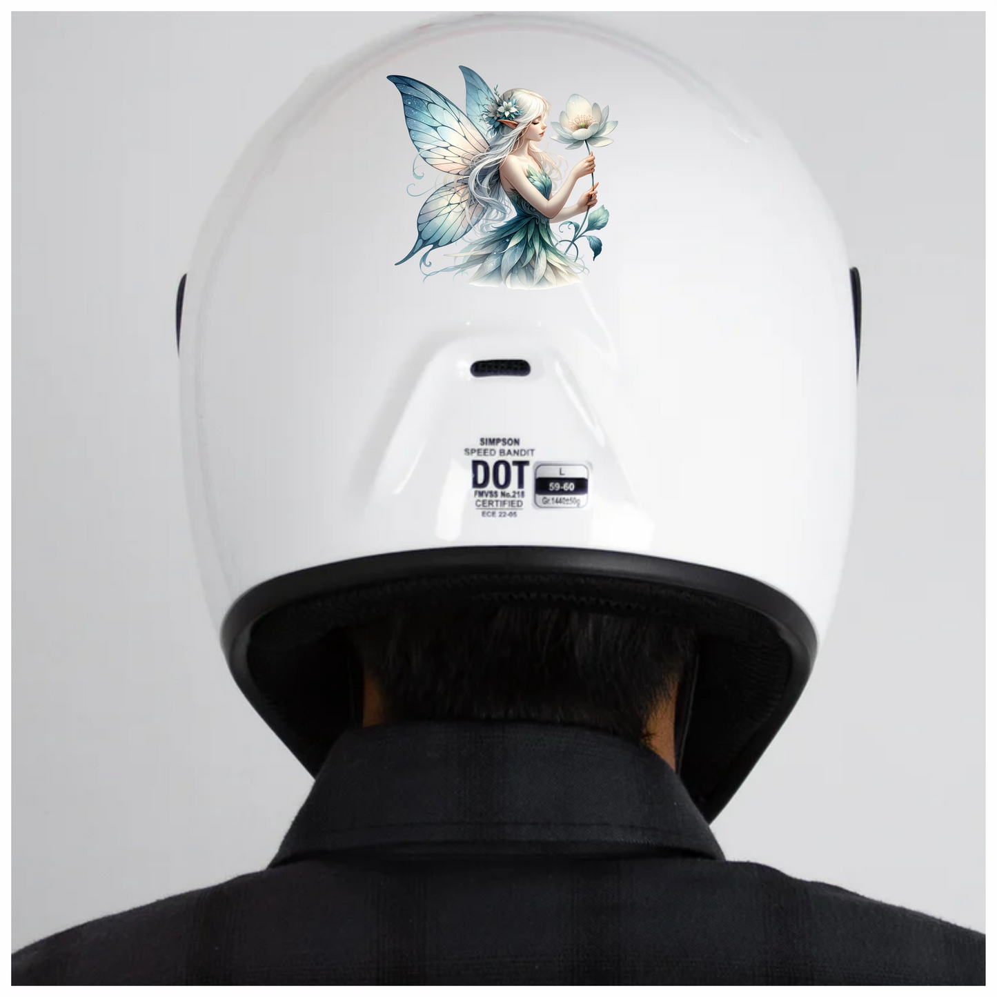 Fairy White Wings Flower Blue Vinyl Sticker Decal