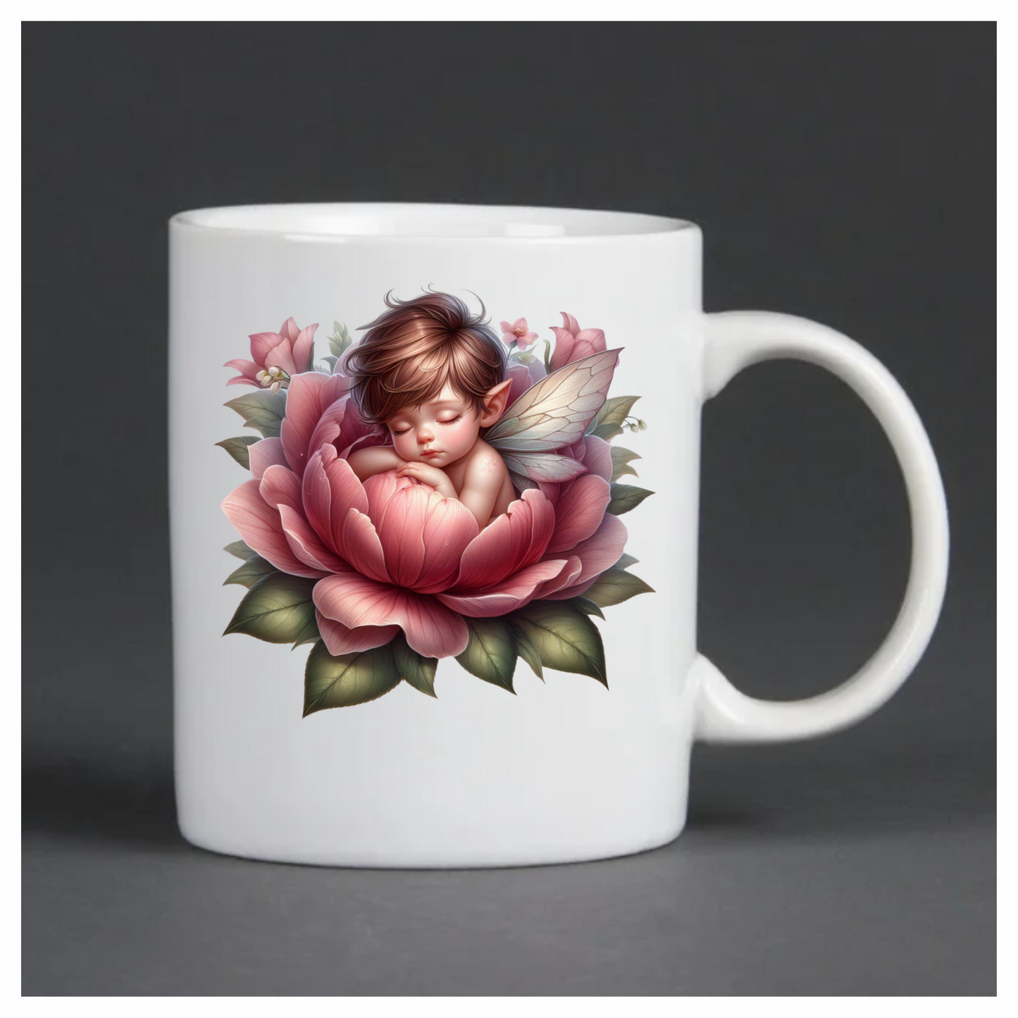 Fairy Baby Pink Flower Leaves Vinyl Sticker Decal