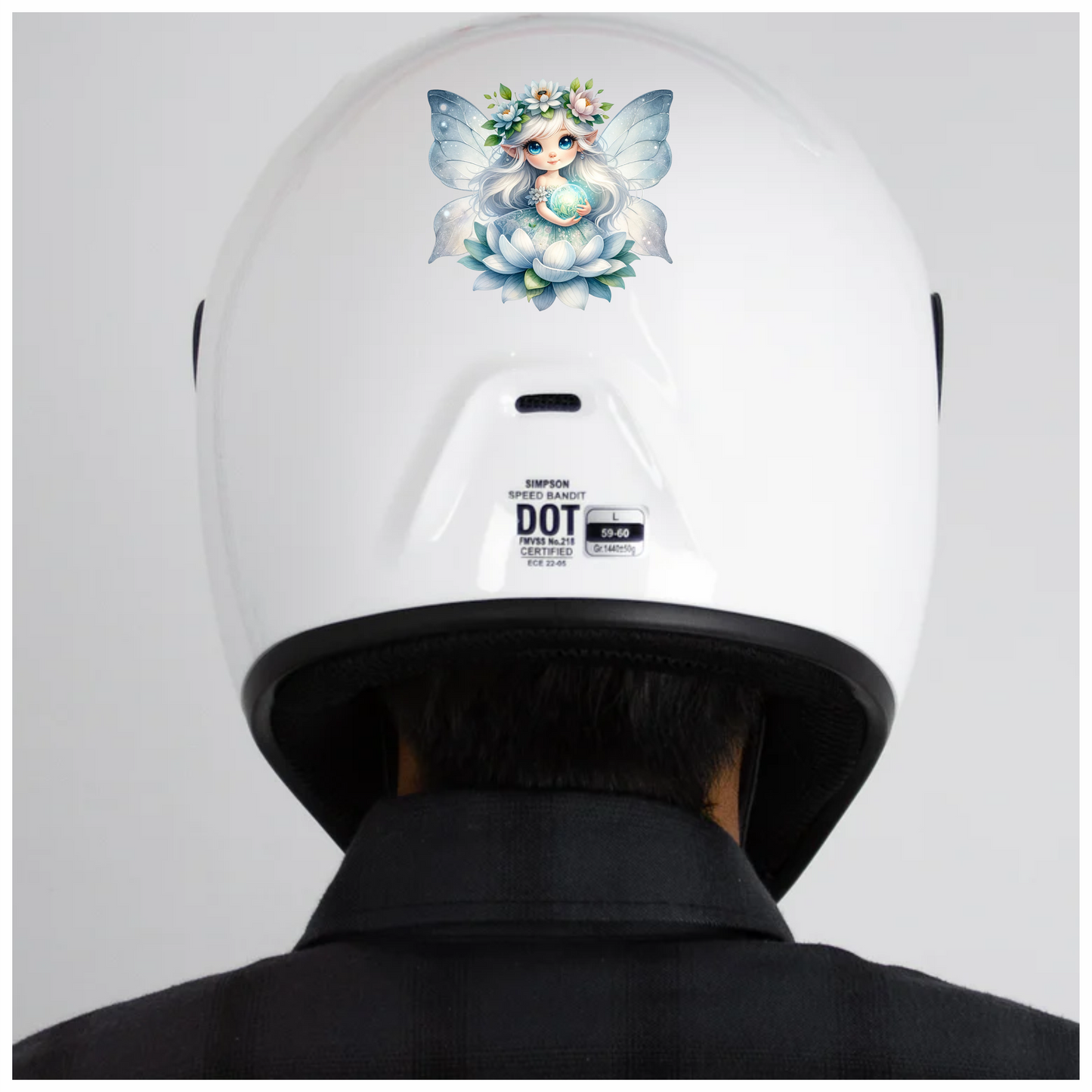 Fairy Blue Wings Flower Globe Vinyl Sticker Decal