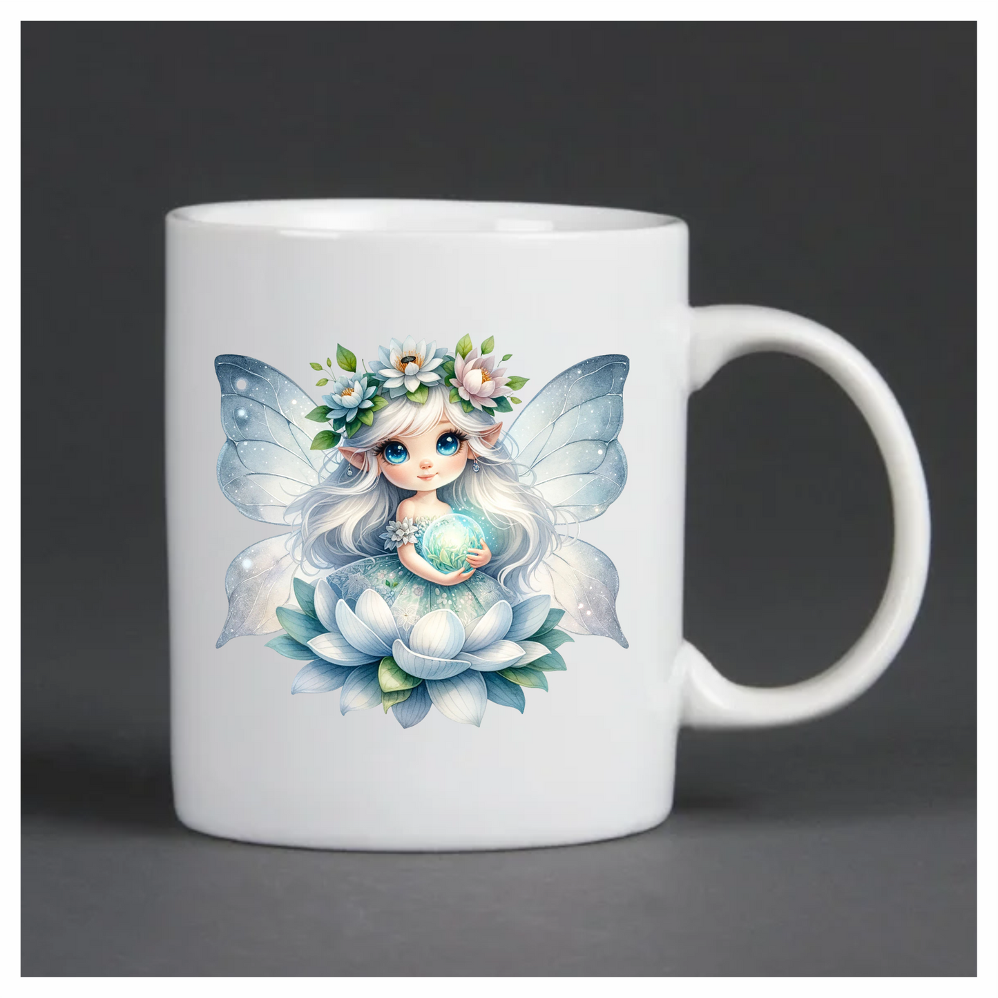 Fairy Blue Wings Flower Globe Vinyl Sticker Decal