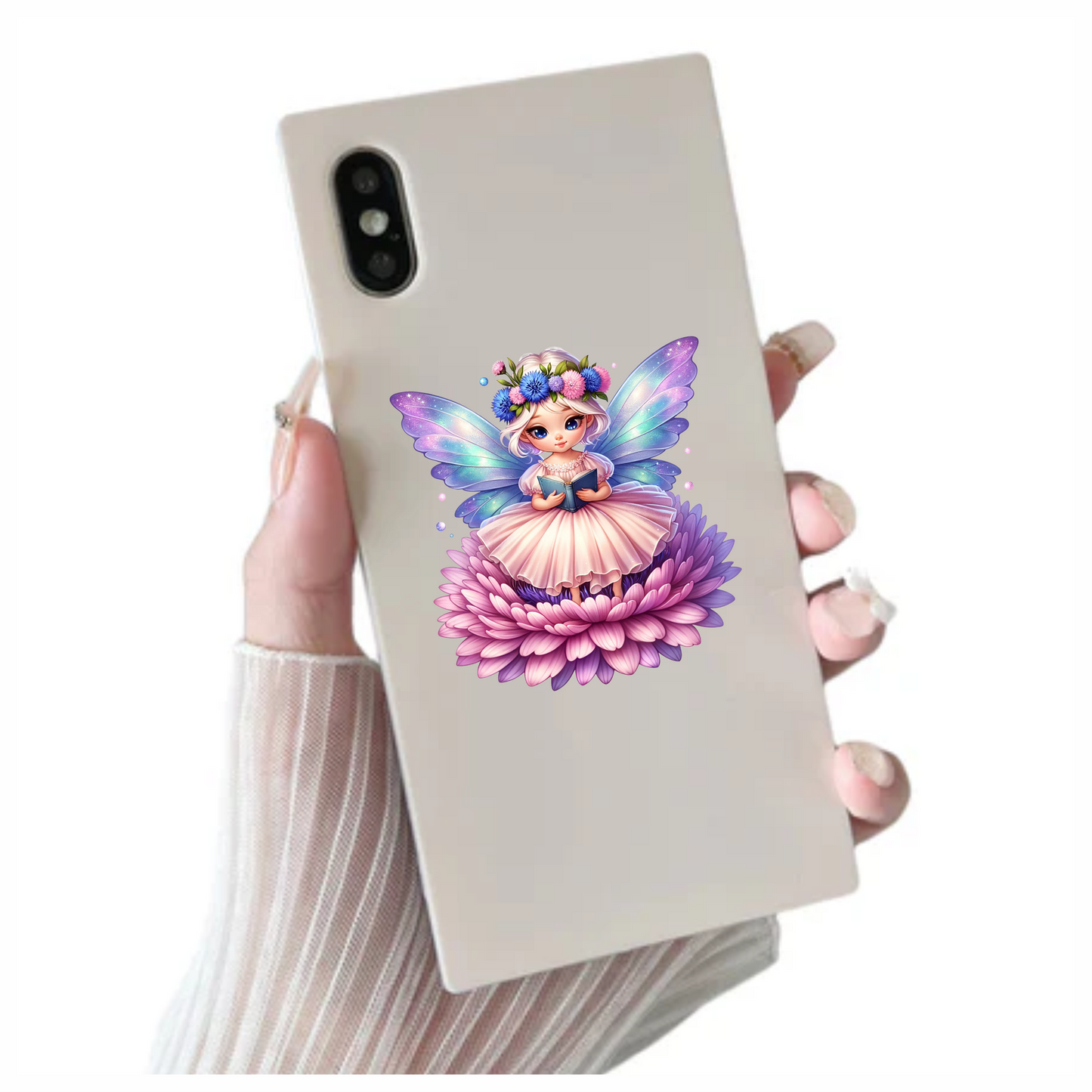 Fairy Pink Wings Flower Book Vinyl Sticker Decal