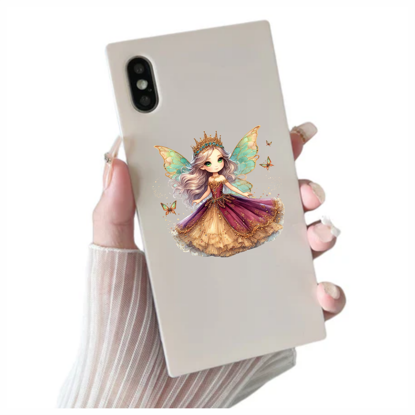 Fairy Girl Crown Purple Dress Vinyl Sticker Decal