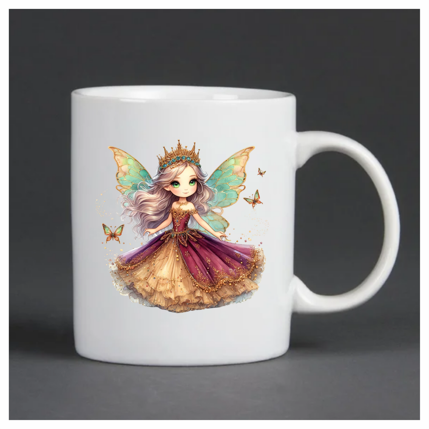 Fairy Girl Crown Purple Dress Vinyl Sticker Decal