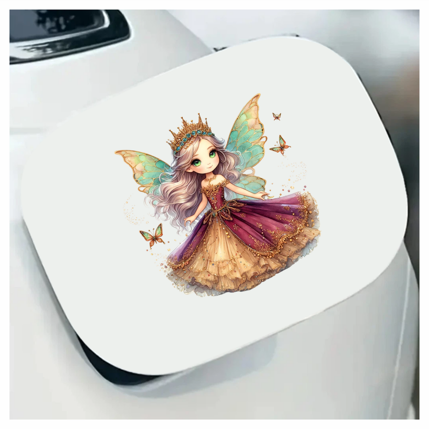 Fairy Girl Crown Purple Dress Vinyl Sticker Decal