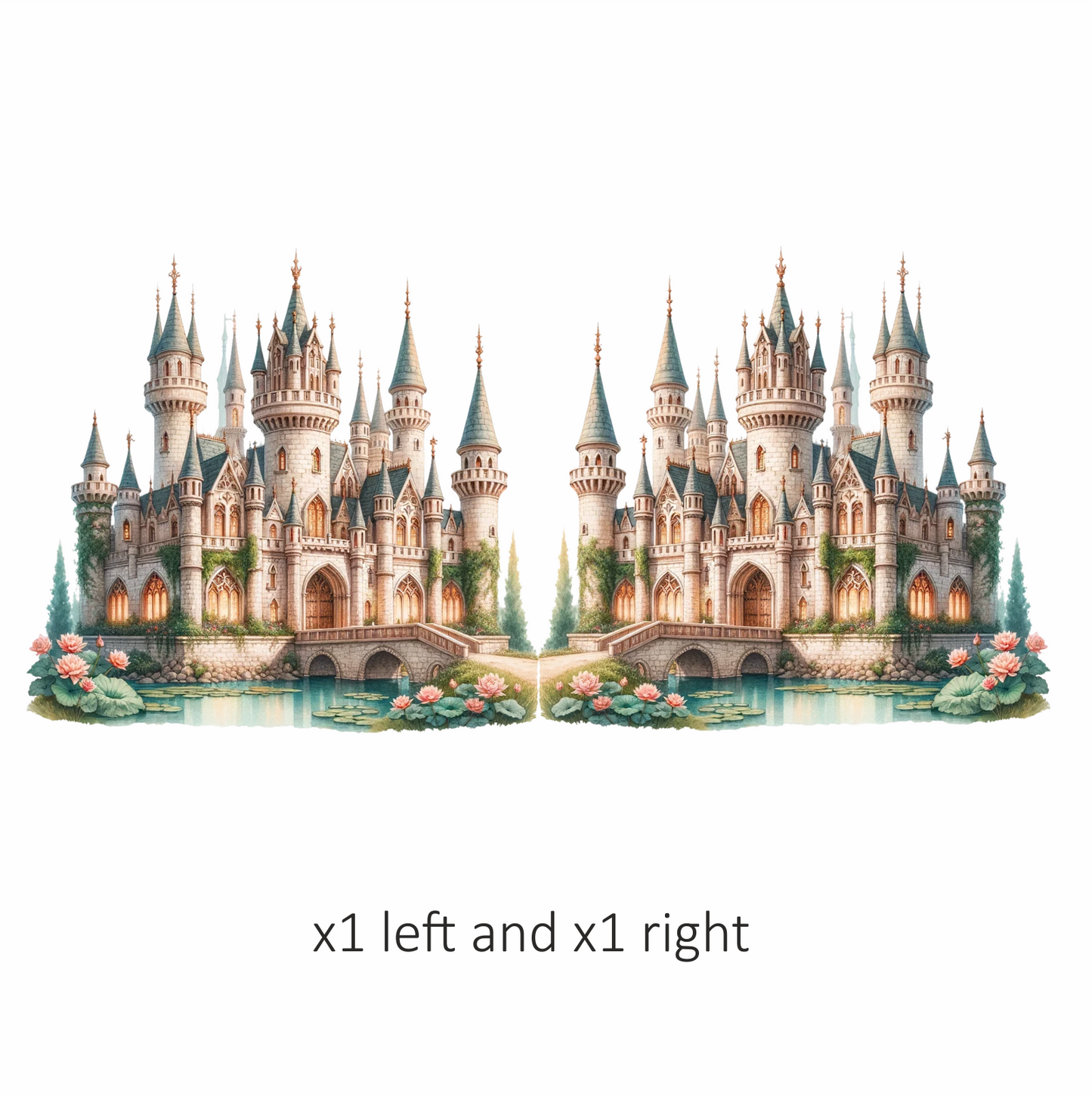 Castle Stone Towers Green Roof Water Vinyl Sticker Decal