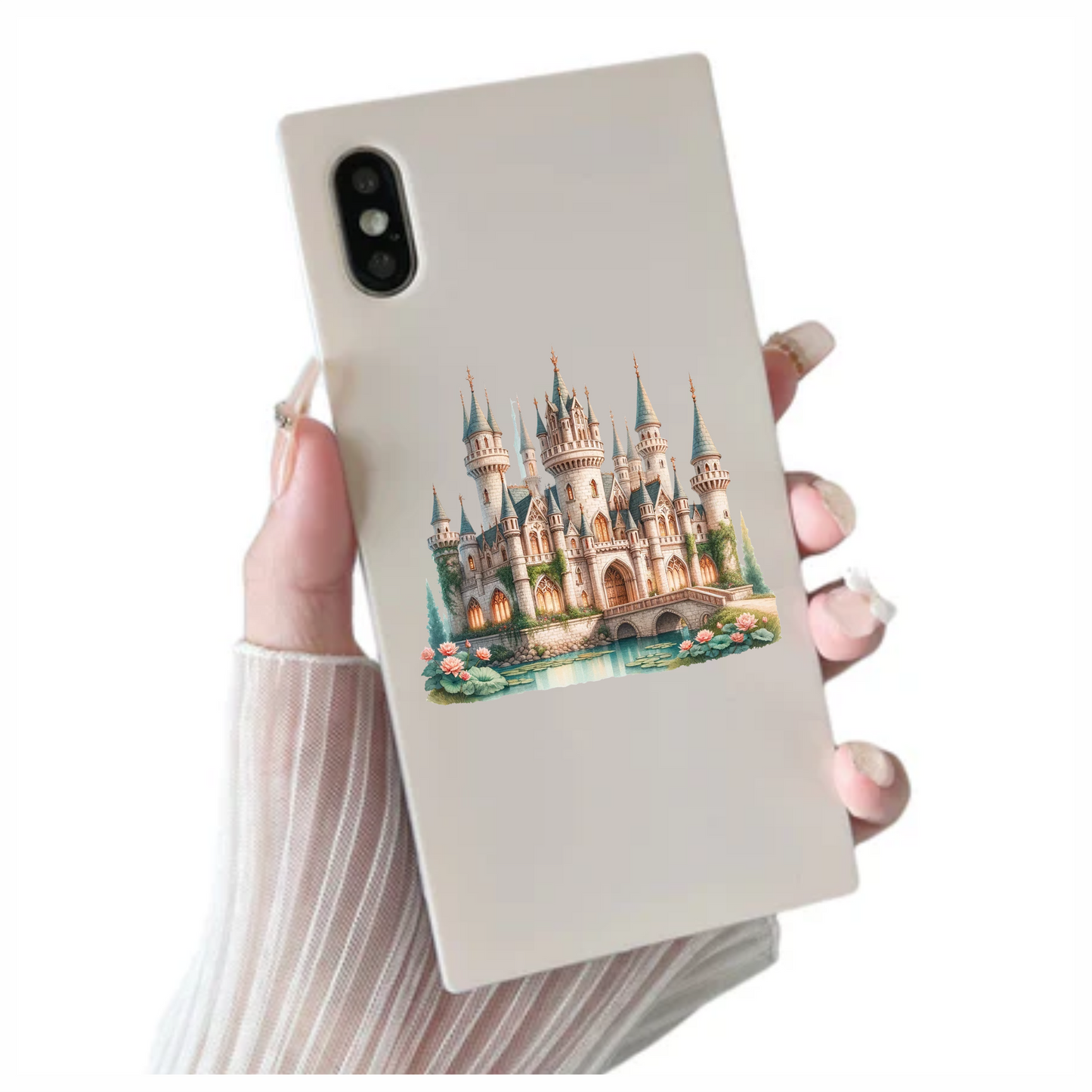 Castle Stone Towers Green Roof Water Vinyl Sticker Decal