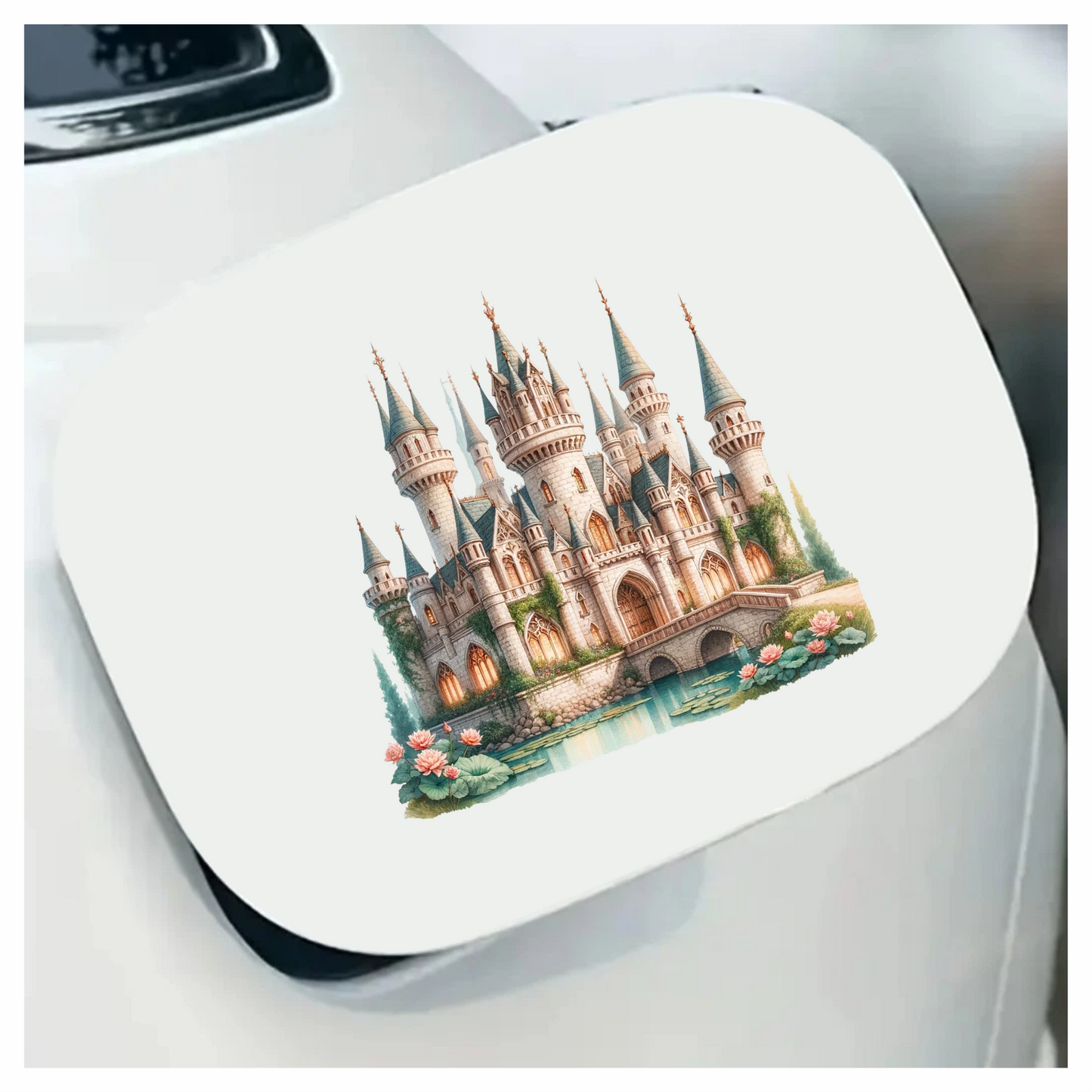 Castle Stone Towers Green Roof Water Vinyl Sticker Decal
