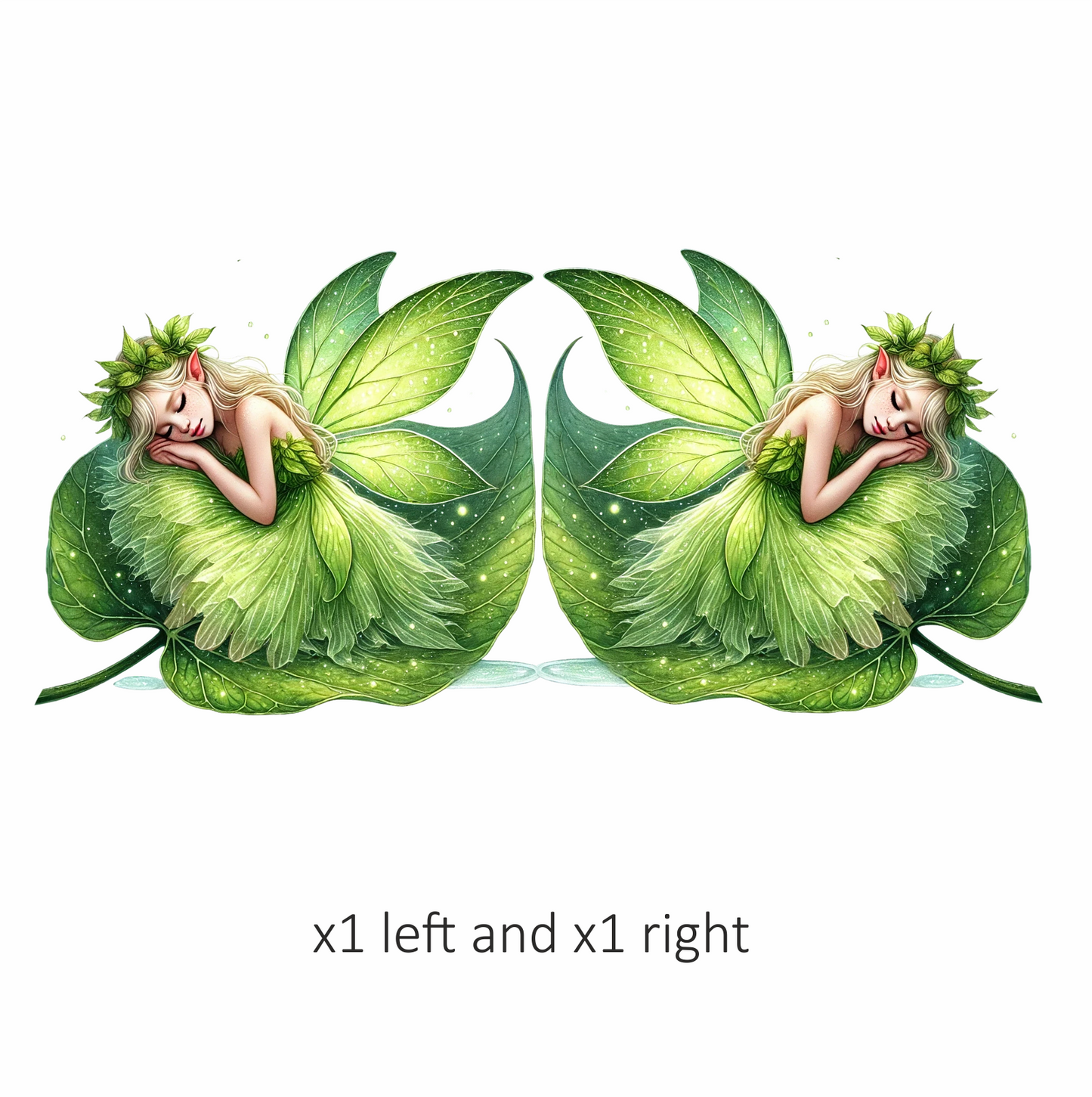 Fairy Sleeping Green Leaf Nature Magic Vinyl Sticker Decal