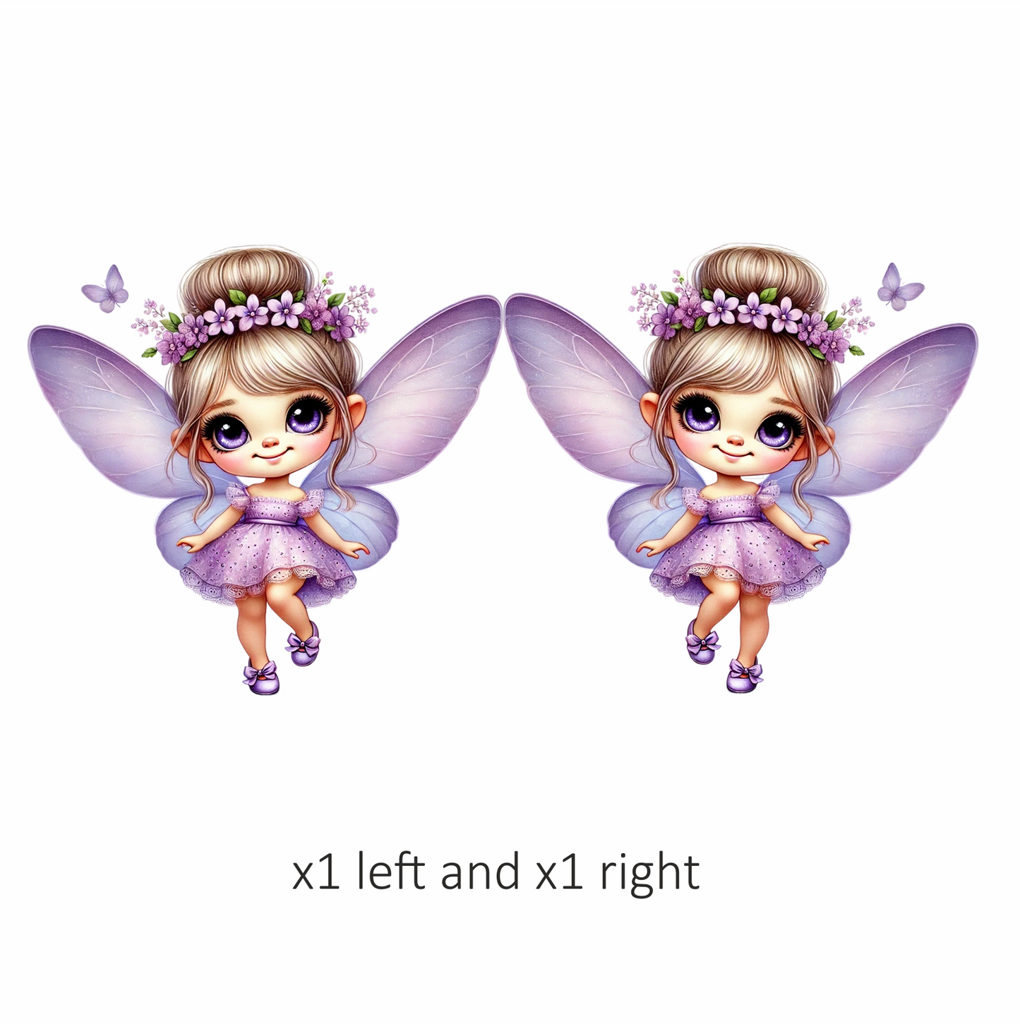 Fairy Purple Dress Wings Flower Vinyl Sticker Decal