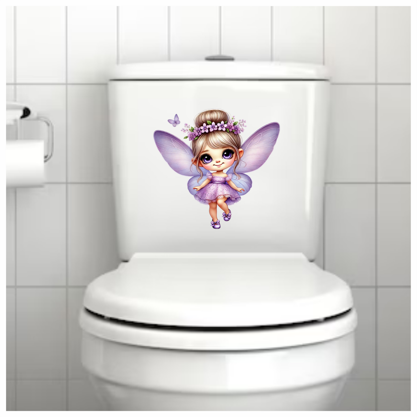 Fairy Purple Dress Wings Flower Vinyl Sticker Decal