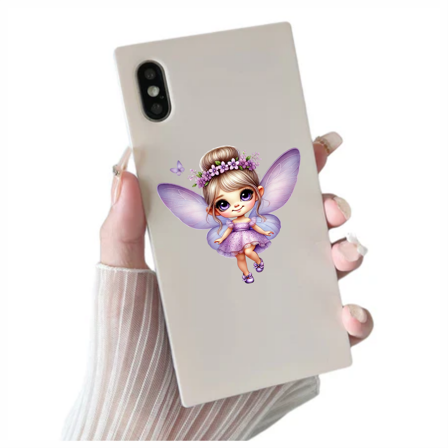 Fairy Purple Dress Wings Flower Vinyl Sticker Decal