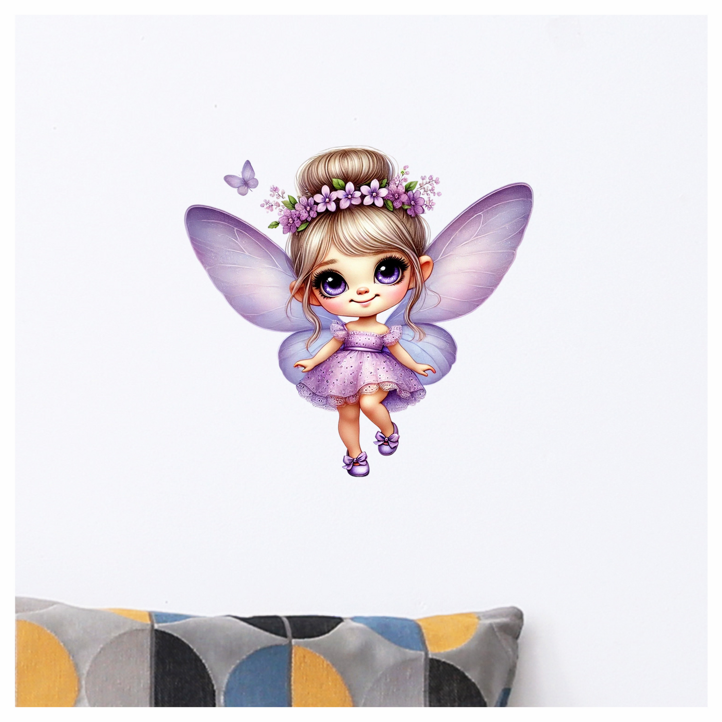 Fairy Purple Dress Wings Flower Vinyl Sticker Decal