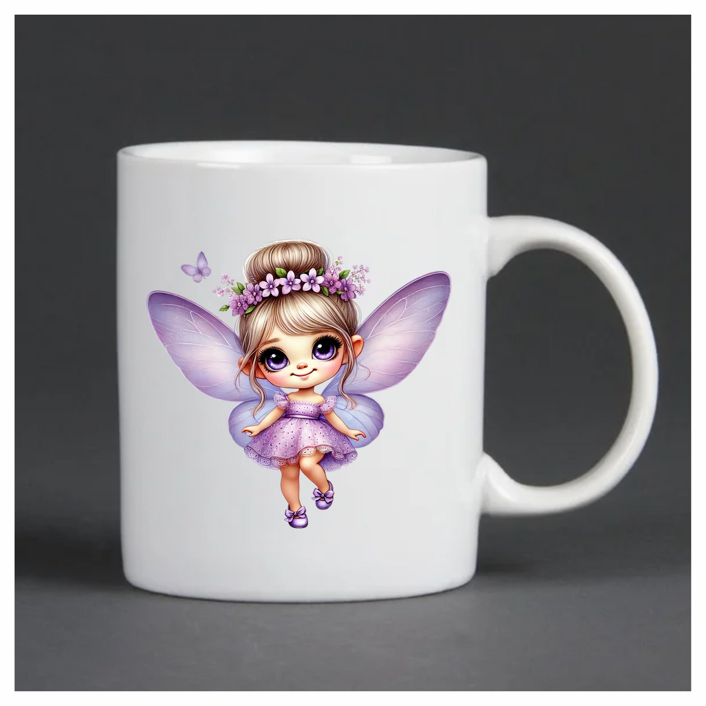 Fairy Purple Dress Wings Flower Vinyl Sticker Decal