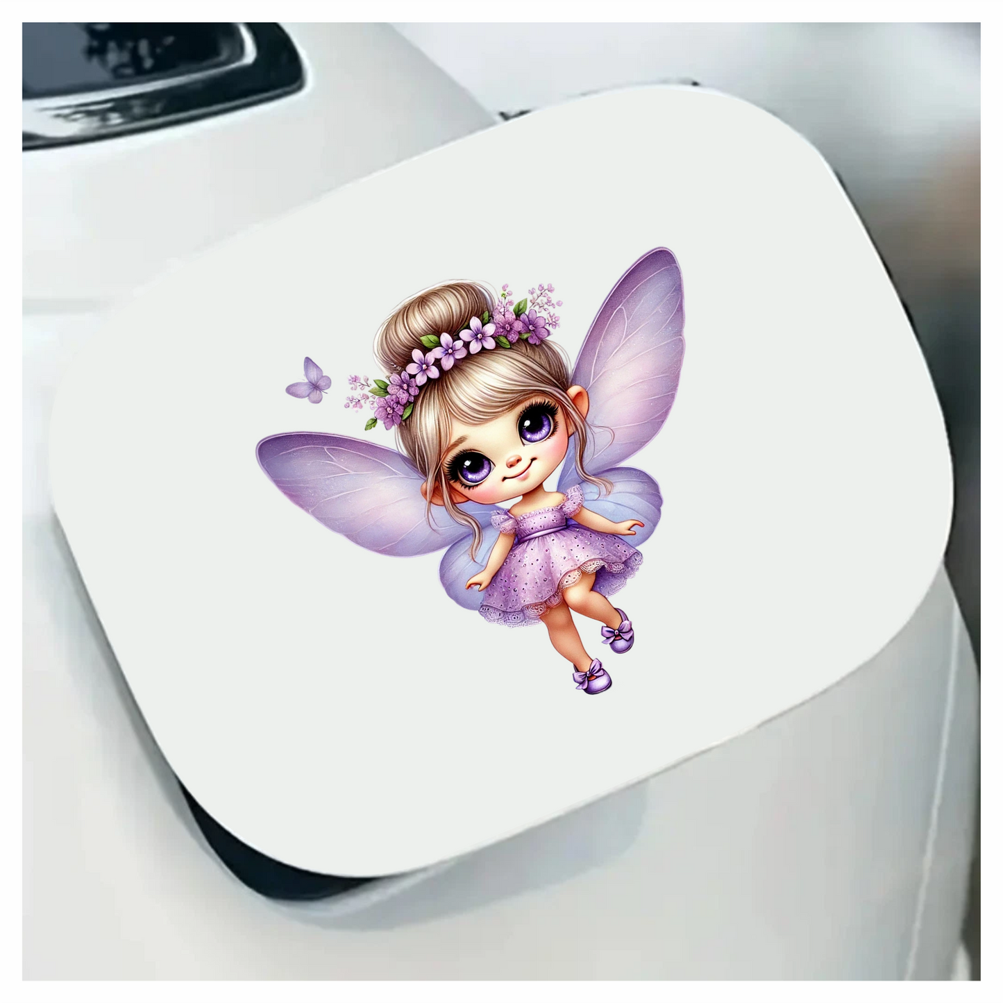 Fairy Purple Dress Wings Flower Vinyl Sticker Decal