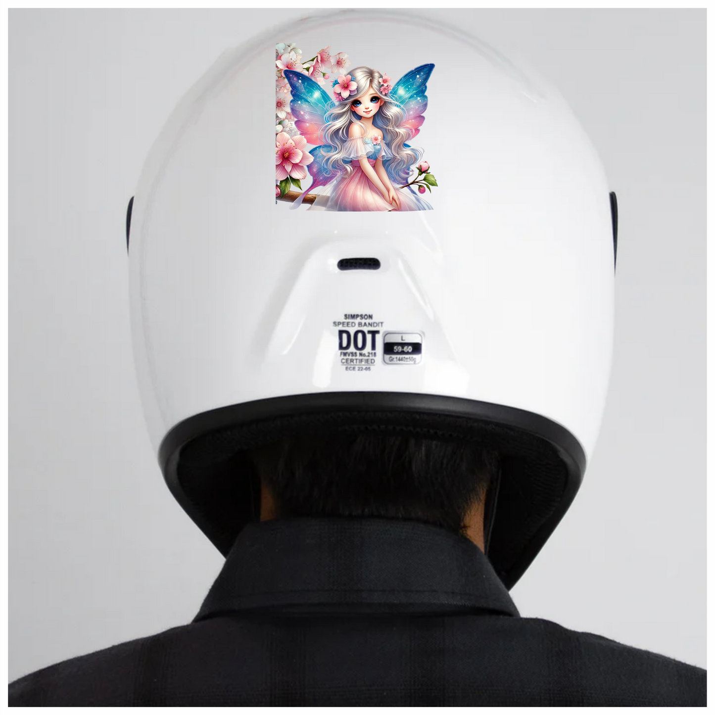 Blue Pink Fairy Girl Flowers Vinyl Sticker Decal