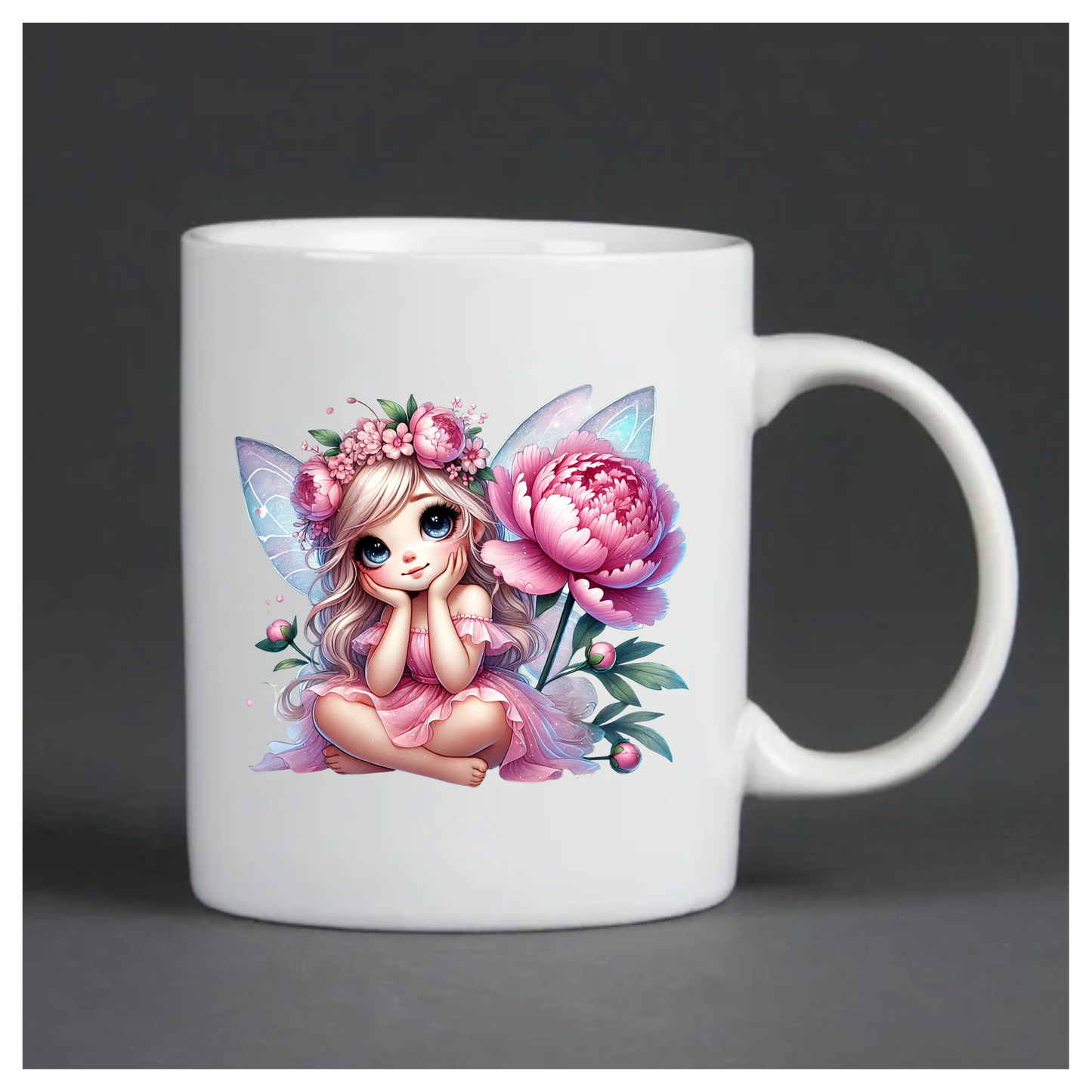 Fairy Pink Dress Flower Wings Vinyl Sticker Decal