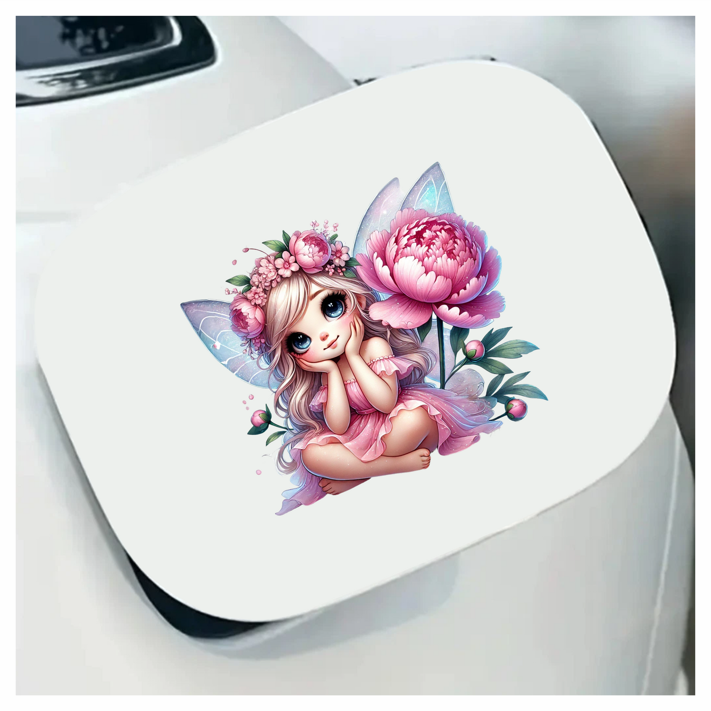Fairy Pink Dress Flower Wings Vinyl Sticker Decal