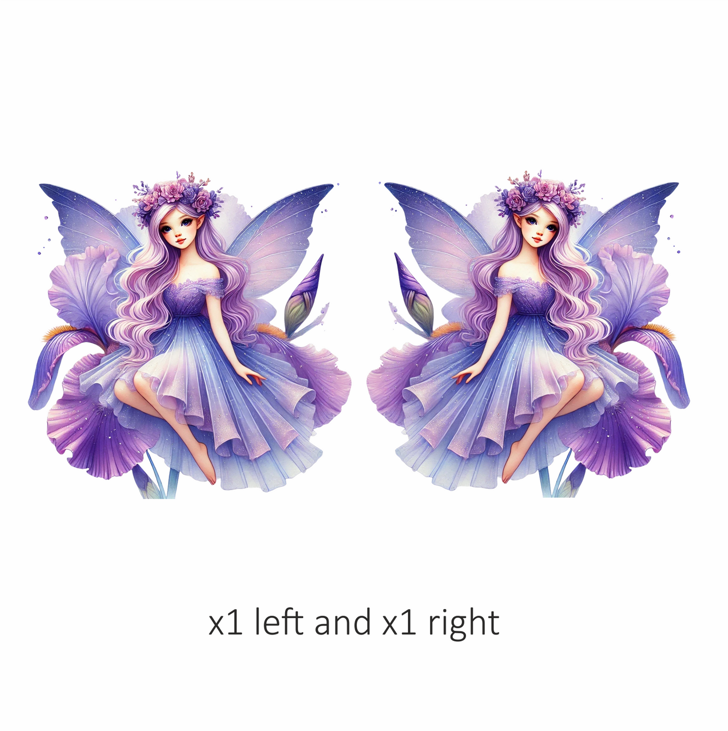 Fairy Purple Wings Dress Flower Vinyl Sticker Decal