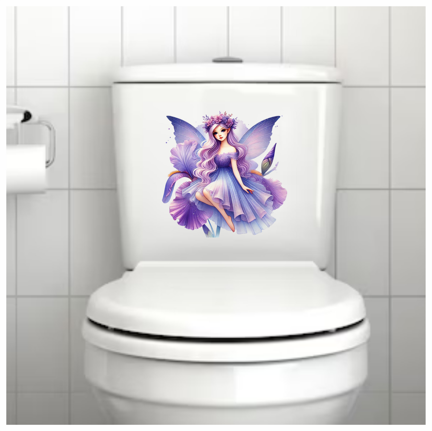 Fairy Purple Wings Dress Flower Vinyl Sticker Decal
