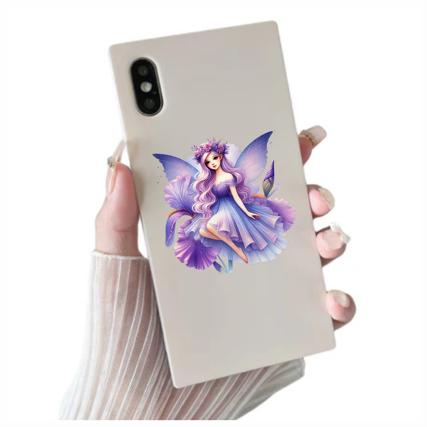 Fairy Purple Wings Dress Flower Vinyl Sticker Decal