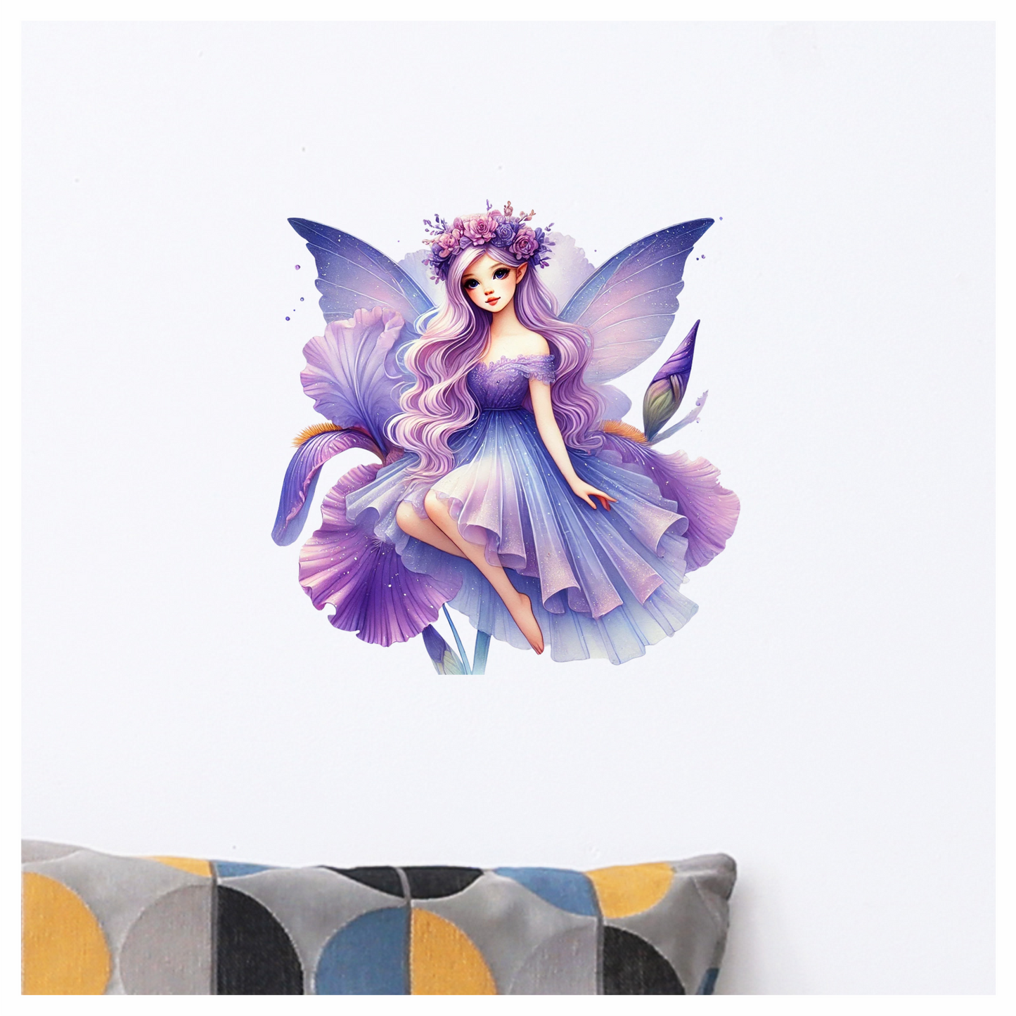 Fairy Purple Wings Dress Flower Vinyl Sticker Decal