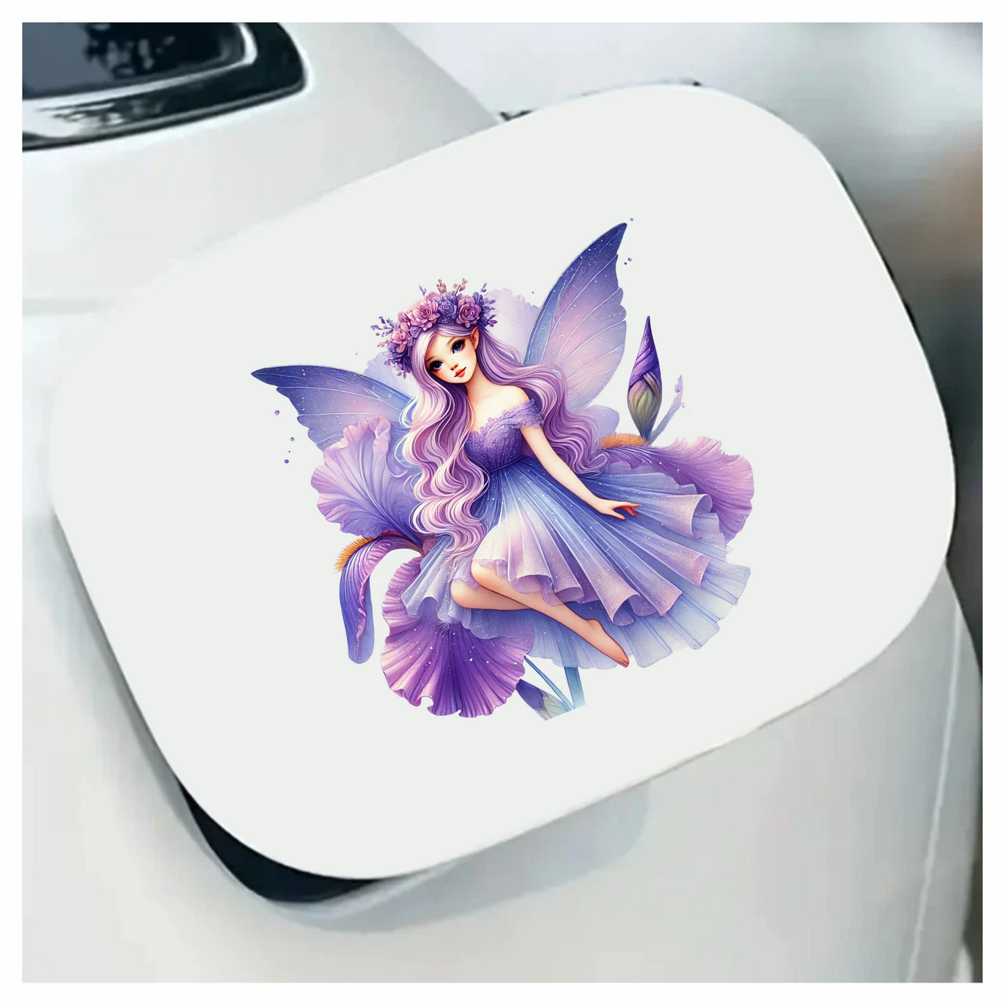 Fairy Purple Wings Dress Flower Vinyl Sticker Decal