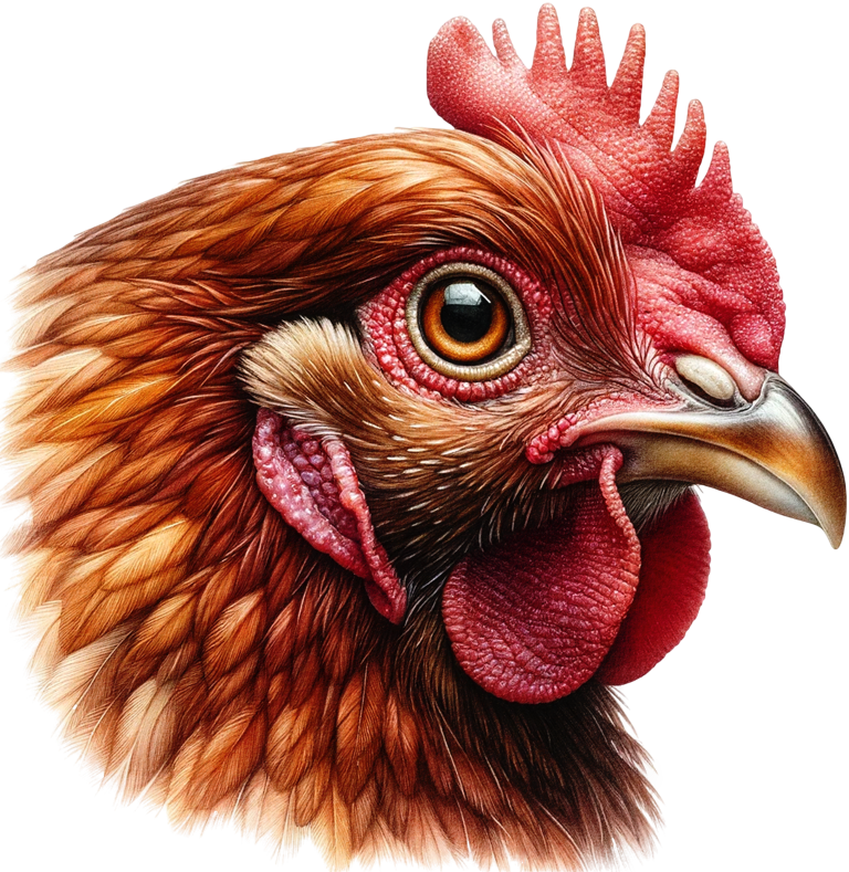 Brown Chicken Head Portrait Close Vinyl Sticker Decal