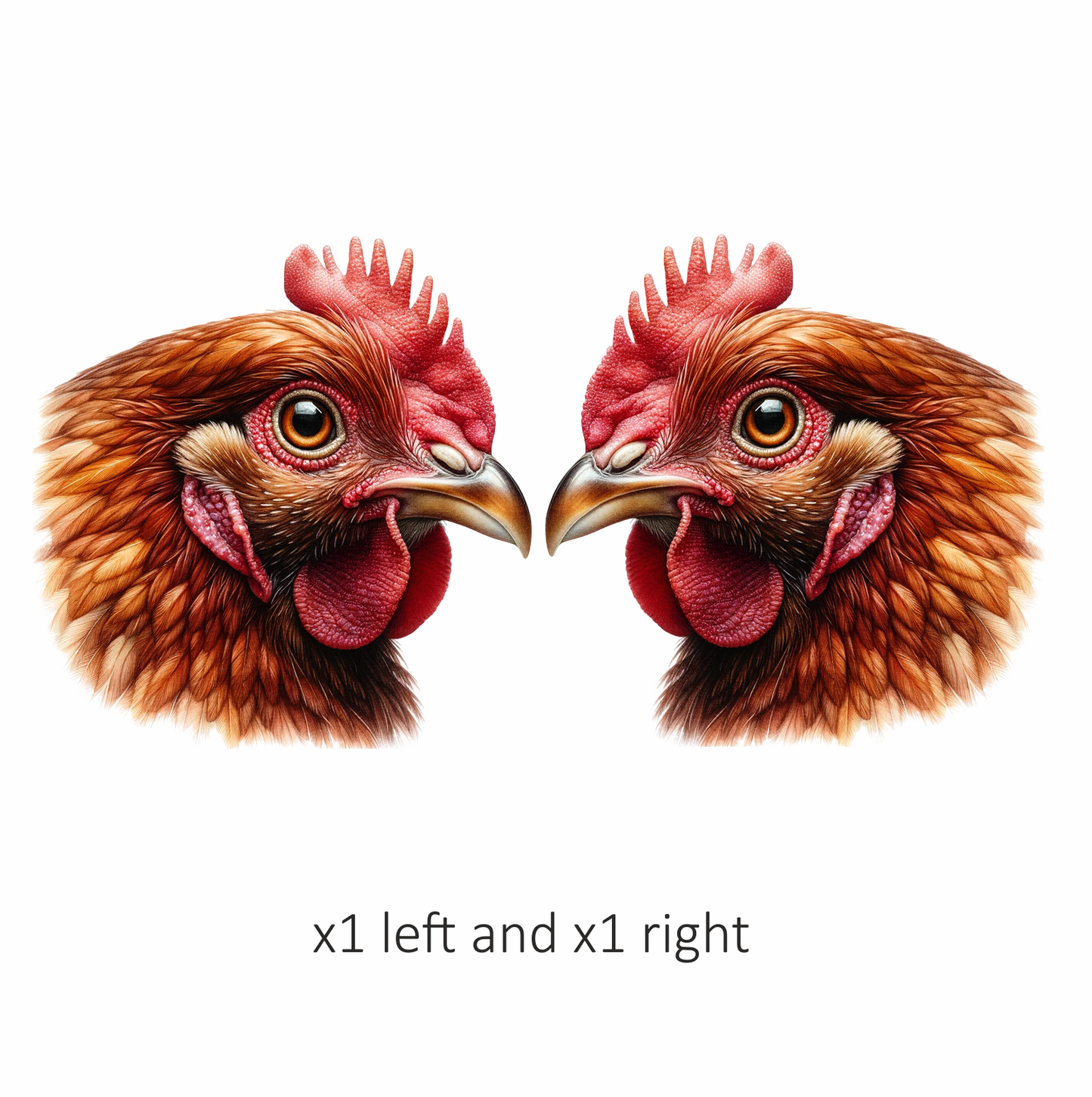 Brown Chicken Head Portrait Close Vinyl Sticker Decal