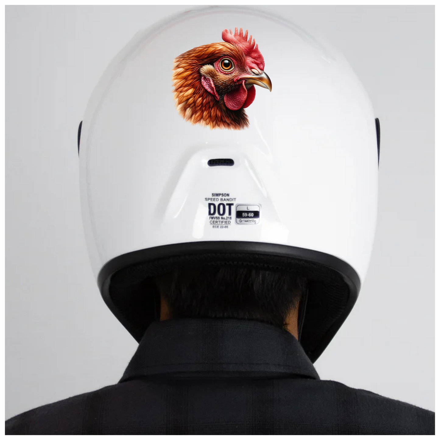 Brown Chicken Head Portrait Close Vinyl Sticker Decal