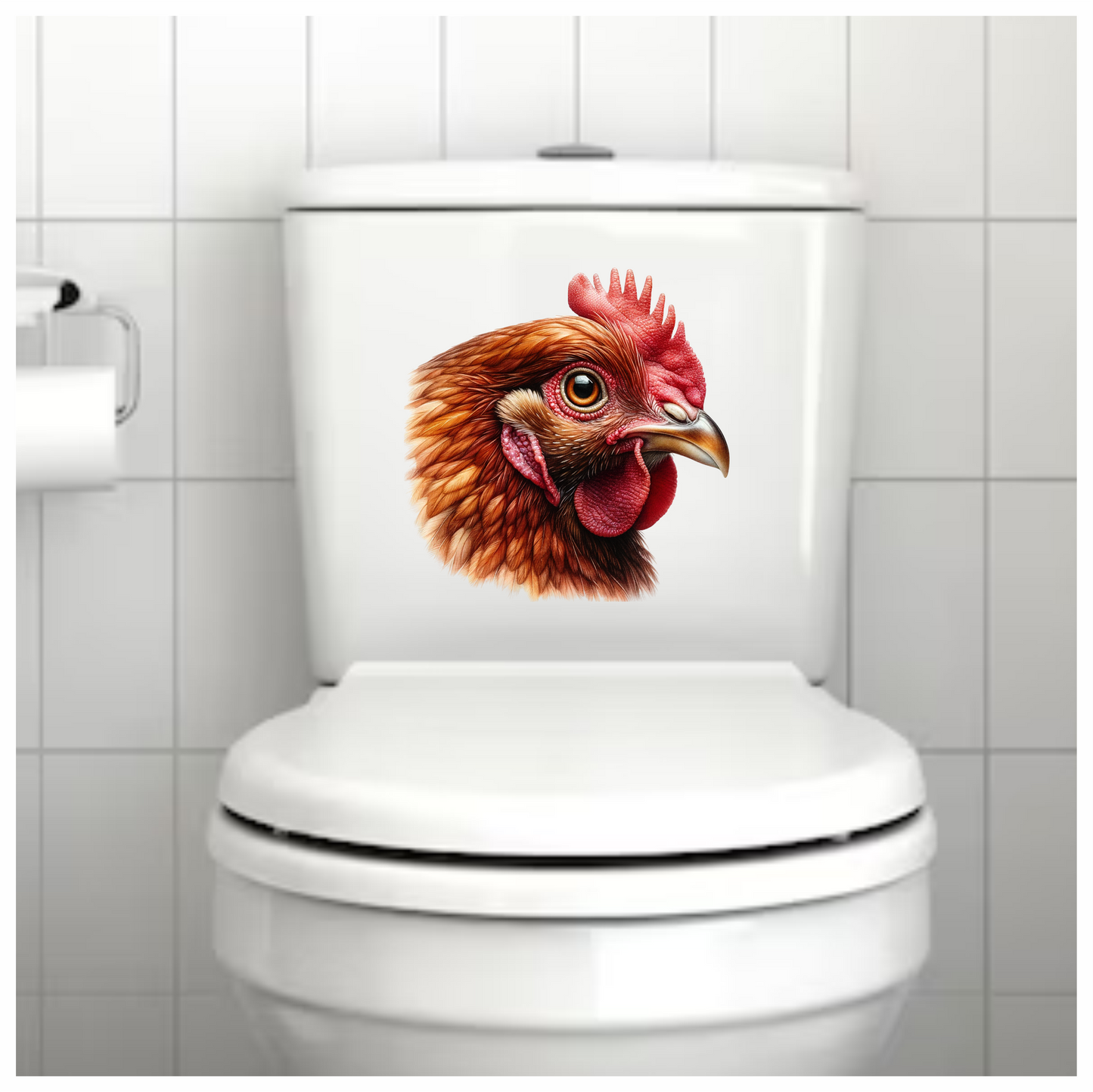 Brown Chicken Head Portrait Close Vinyl Sticker Decal