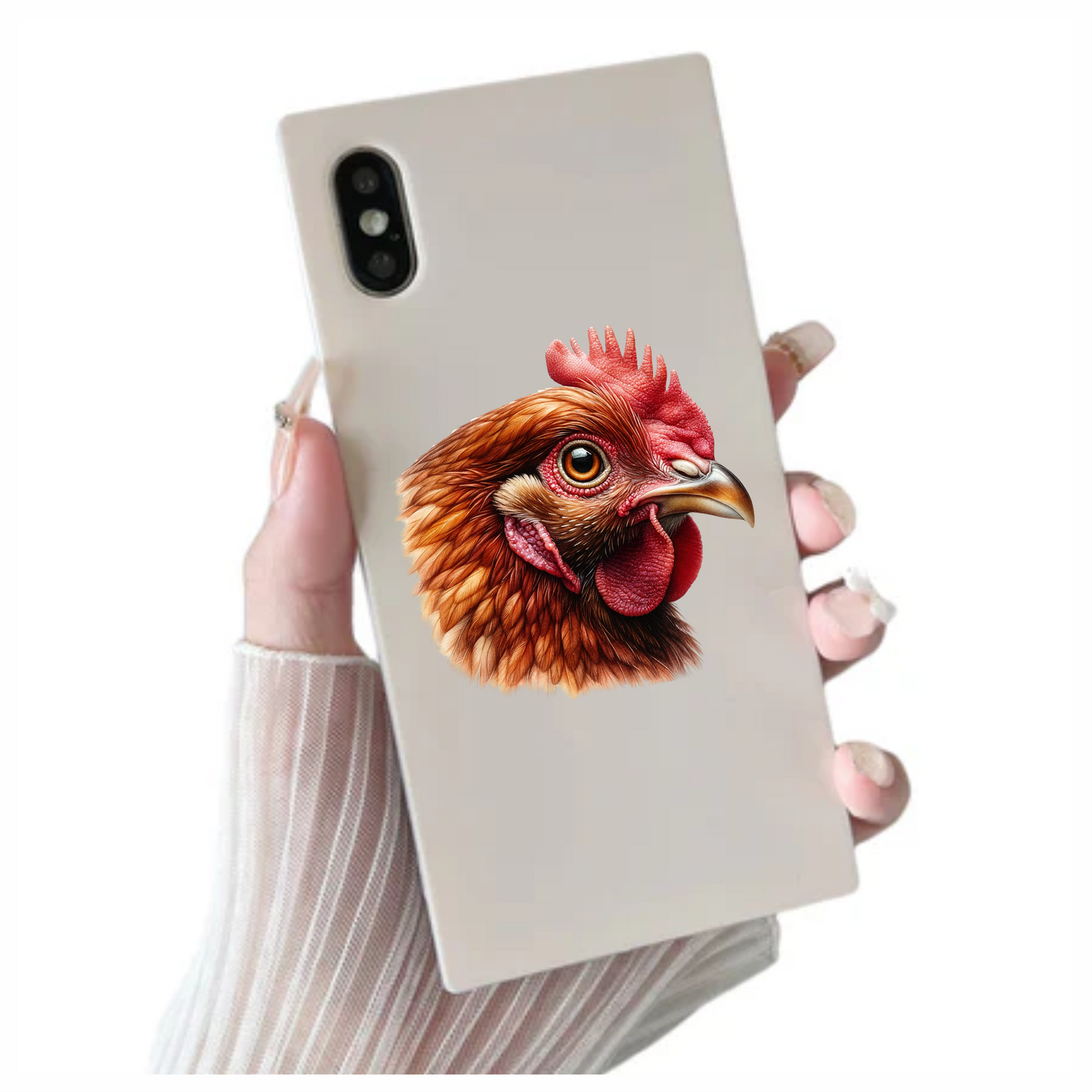 Brown Chicken Head Portrait Close Vinyl Sticker Decal