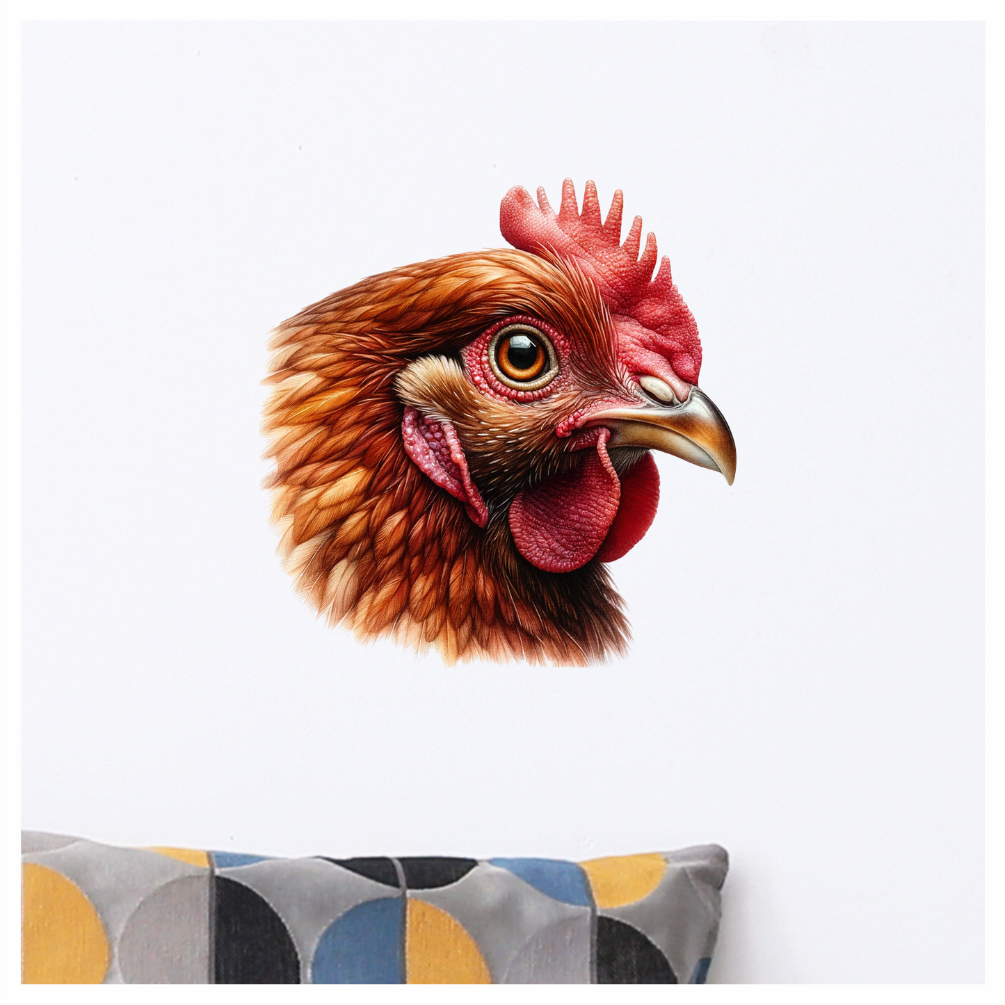 Brown Chicken Head Portrait Close Vinyl Sticker Decal