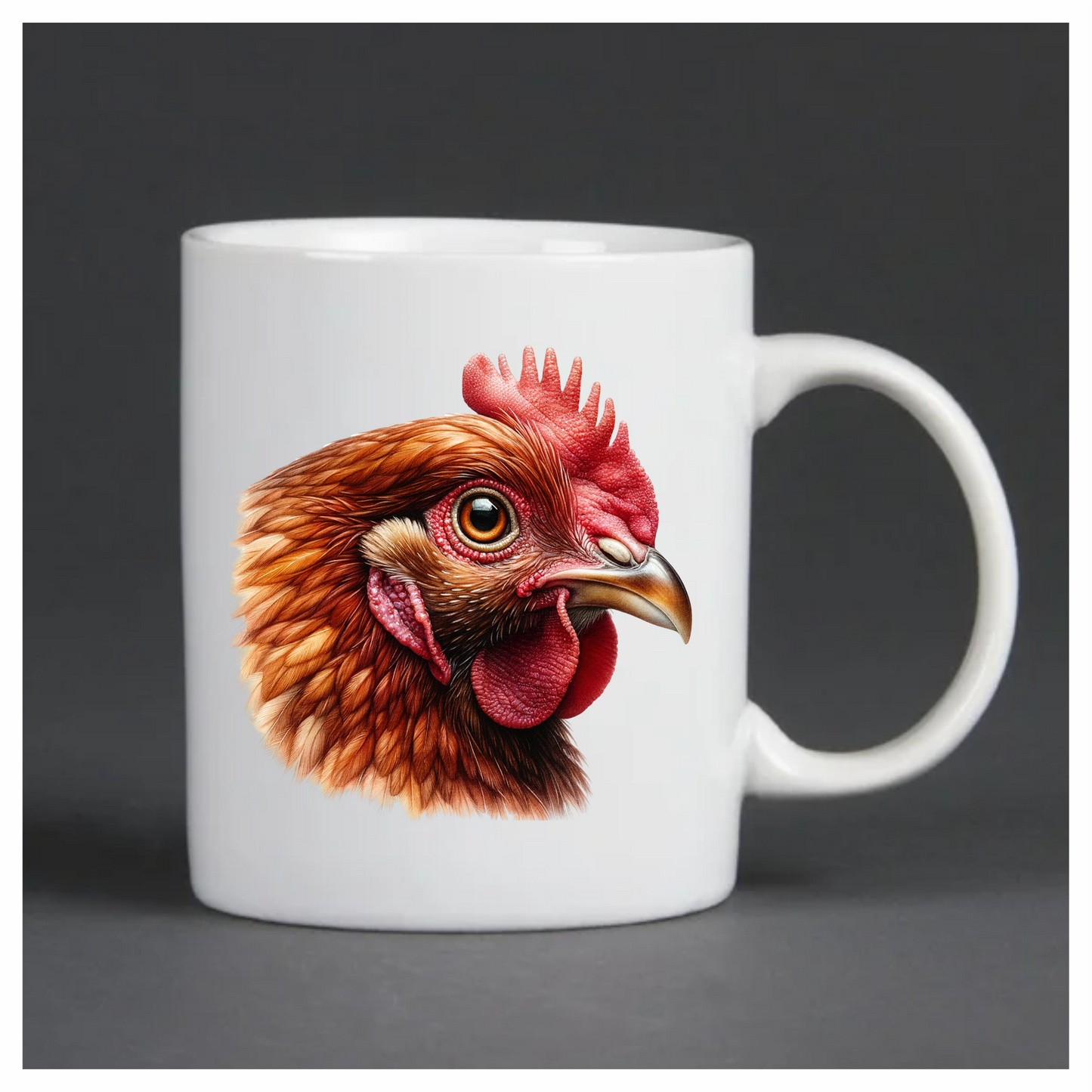 Brown Chicken Head Portrait Close Vinyl Sticker Decal
