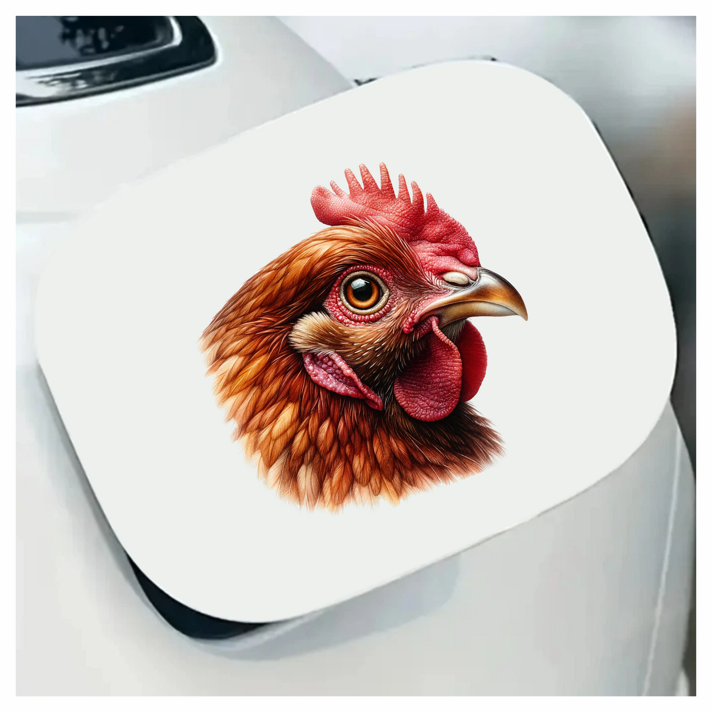Brown Chicken Head Portrait Close Vinyl Sticker Decal